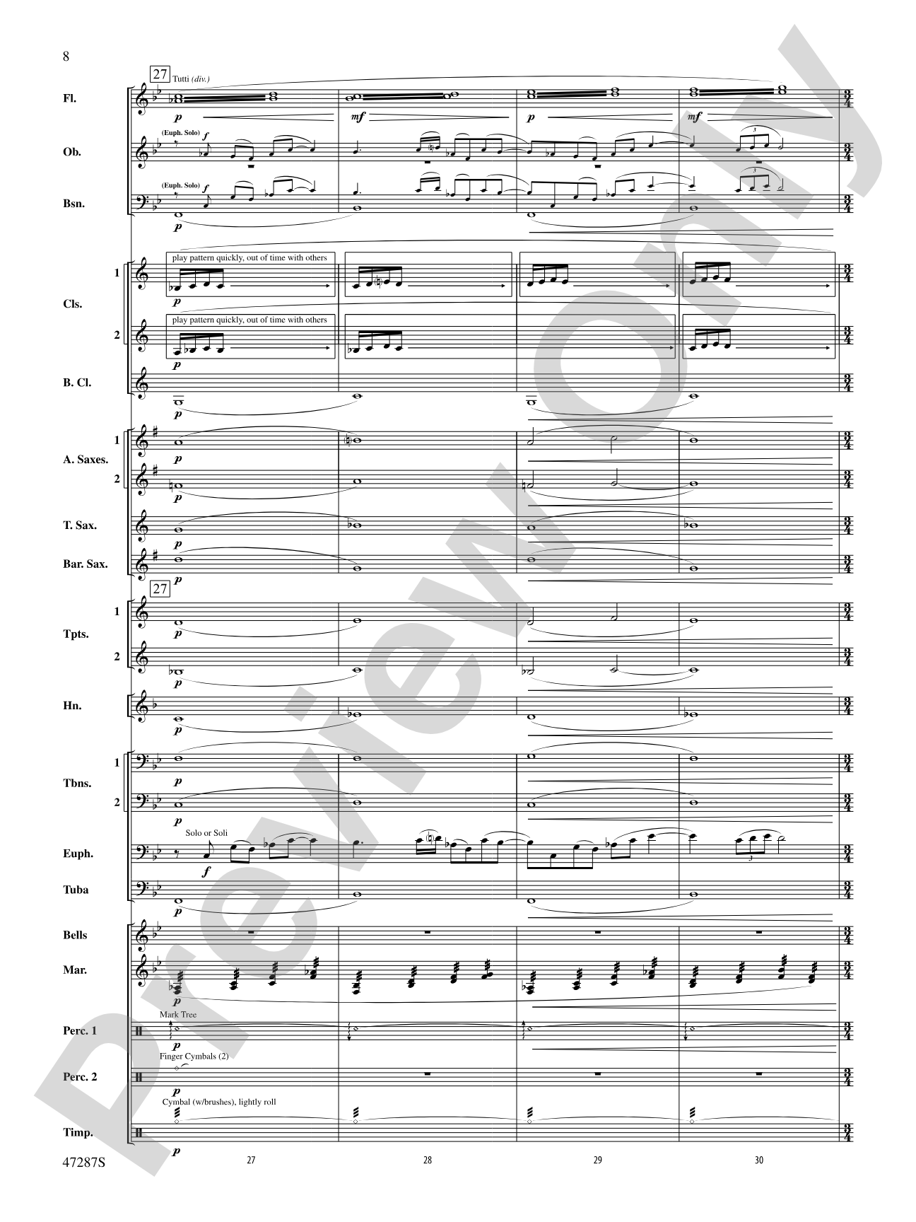 Where Morning Dawns, Where Evening Fades: Concert Band Conductor Score & Parts