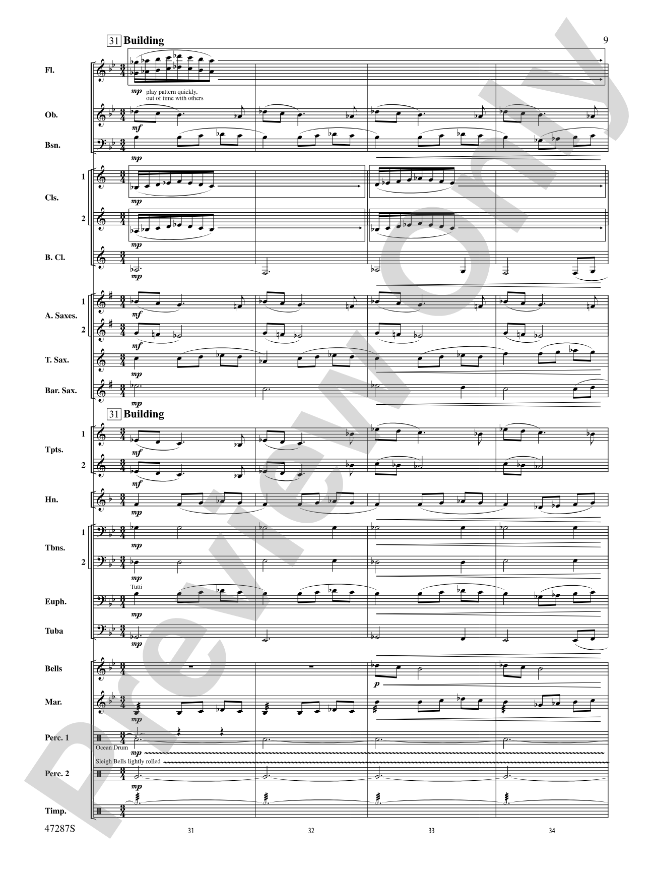 Where Morning Dawns, Where Evening Fades: Concert Band Conductor Score & Parts