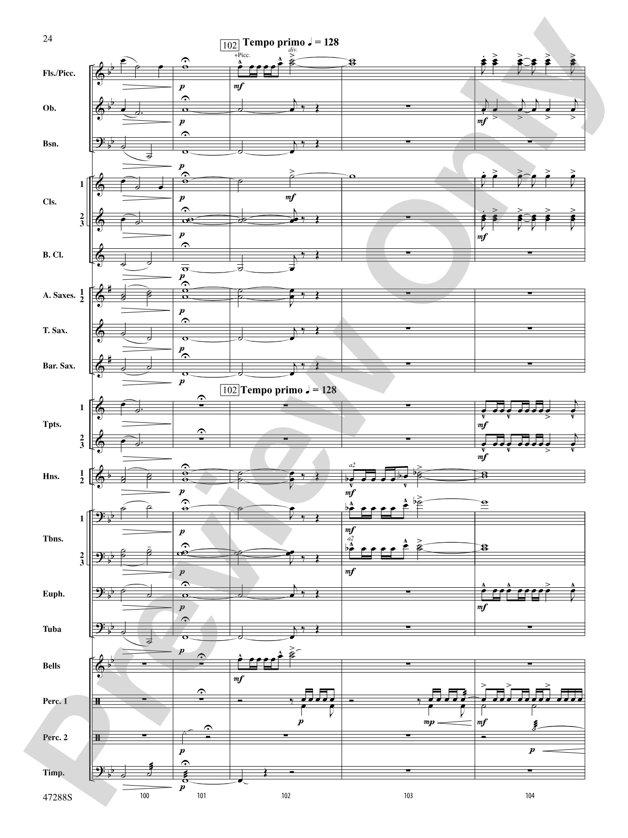 Riverside Overture: Concert Band Conductor Score & Parts