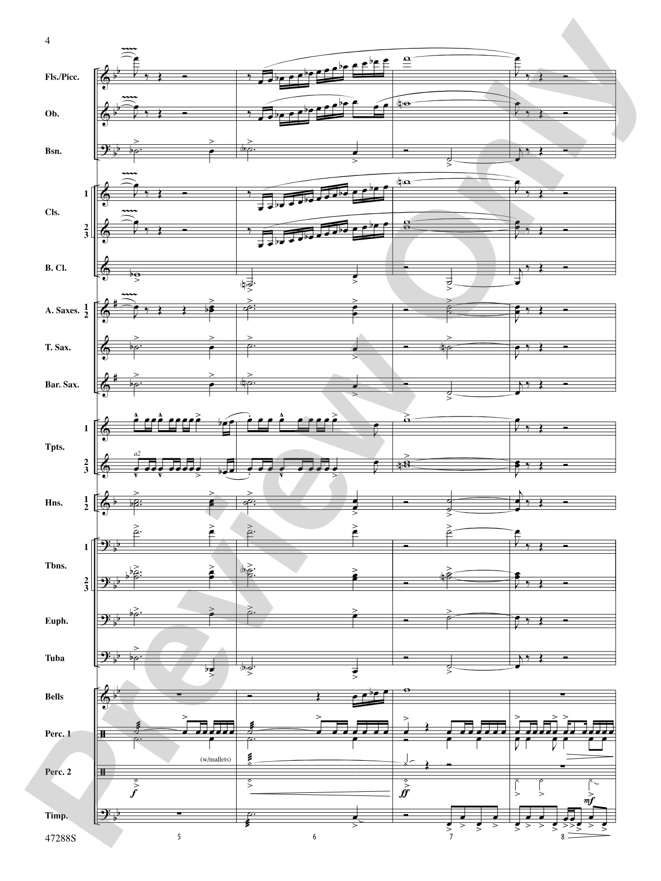 Riverside Overture: Concert Band Conductor Score & Parts