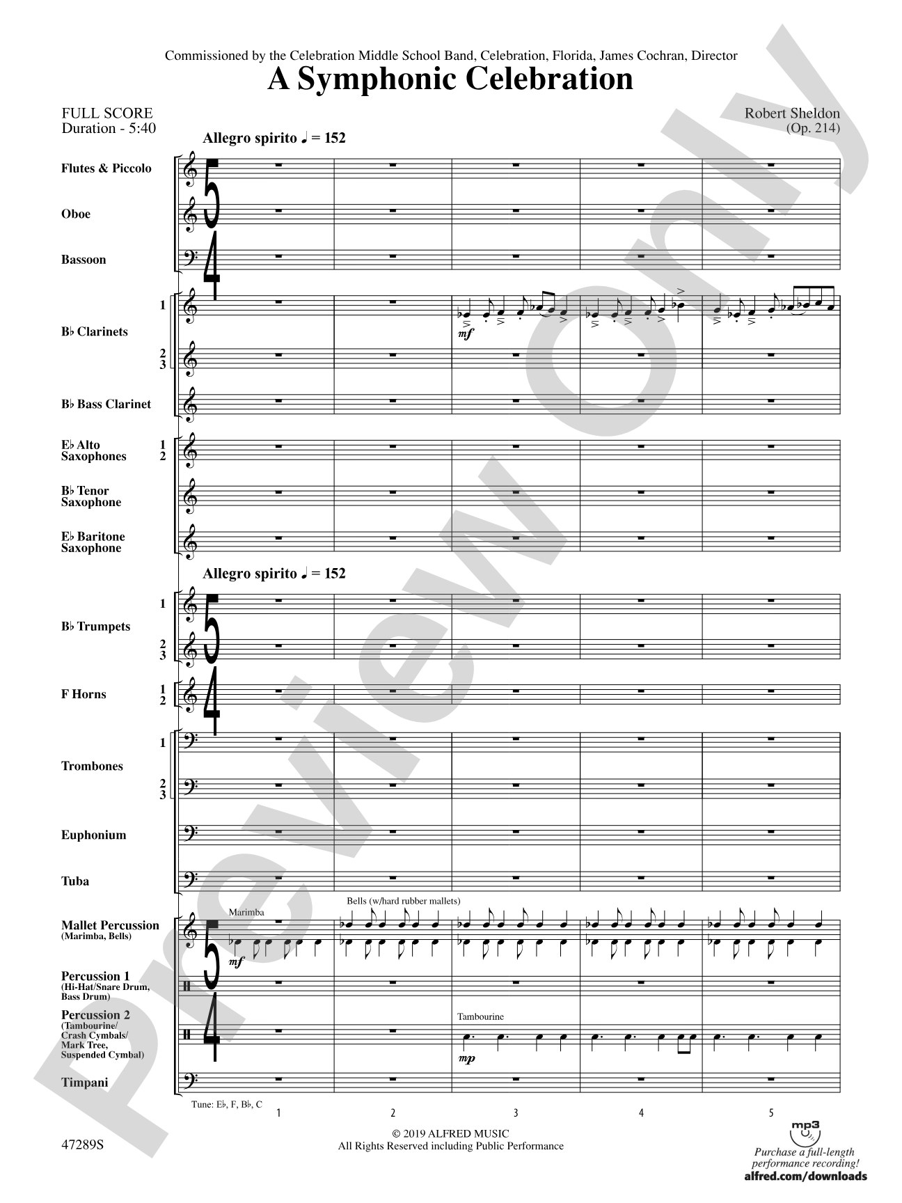 A Symphonic Celebration: Concert Band Conductor Score & Parts