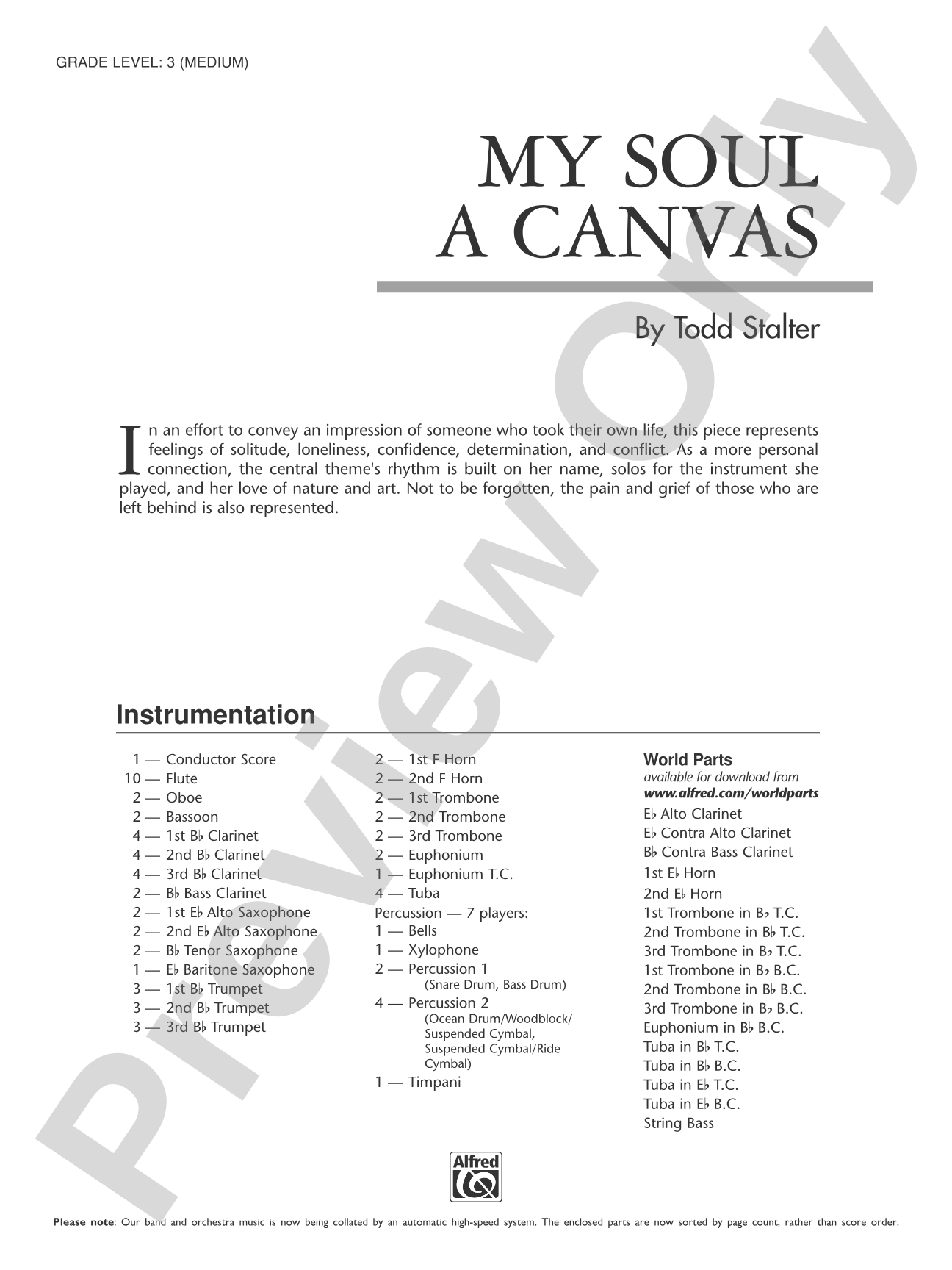 My Soul a Canvas: Concert Band Conductor Score & Parts