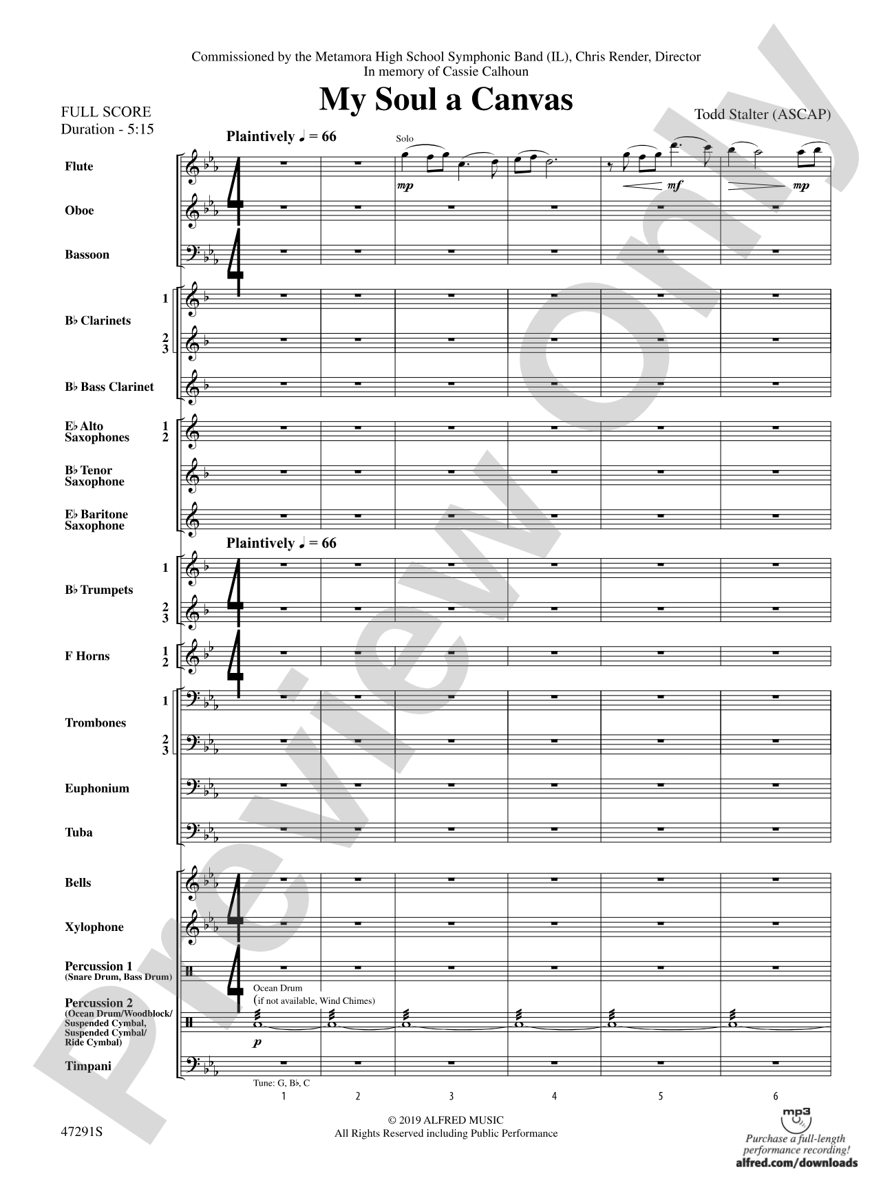 My Soul a Canvas: Concert Band Conductor Score & Parts
