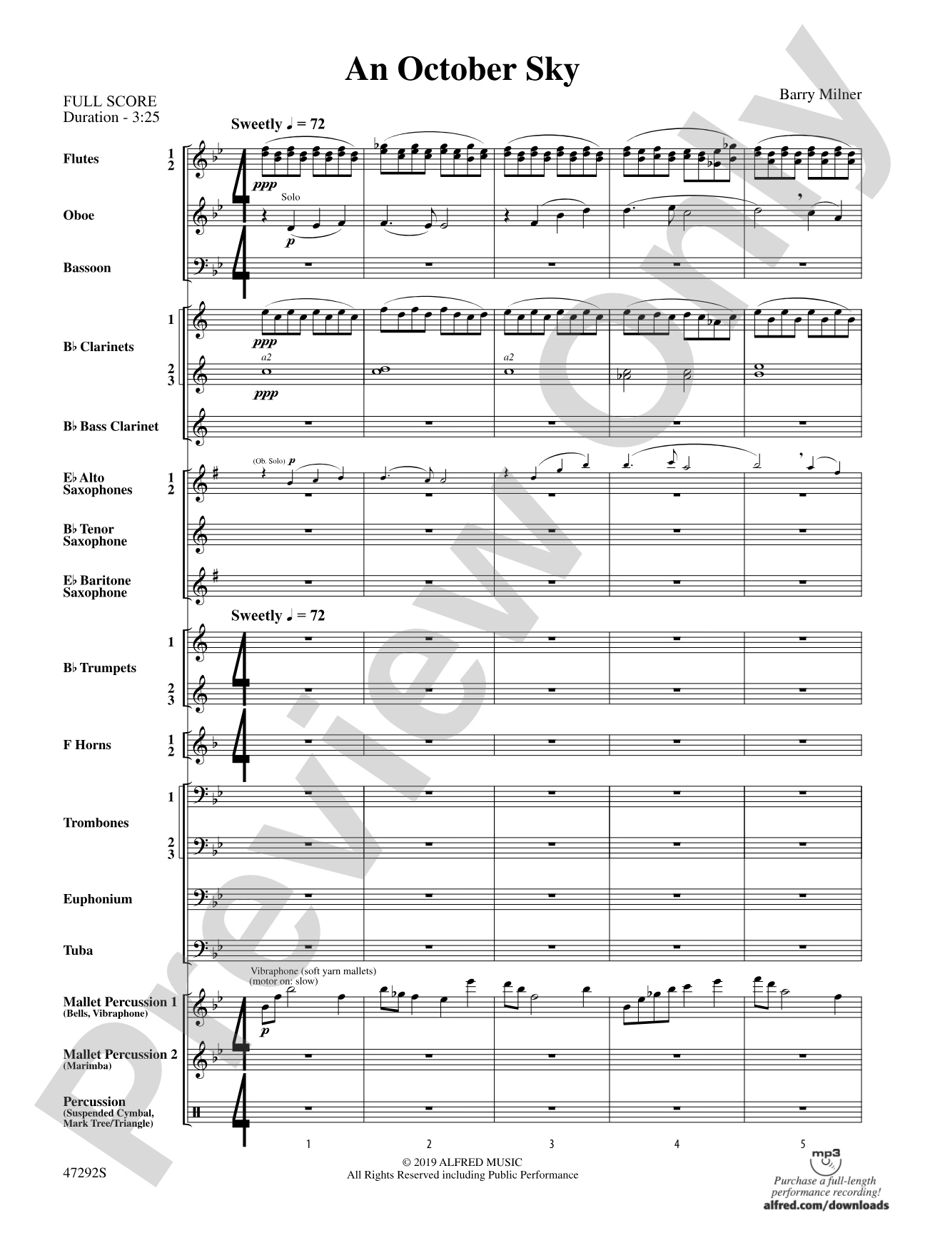An October Sky: Concert Band Conductor Score & Parts