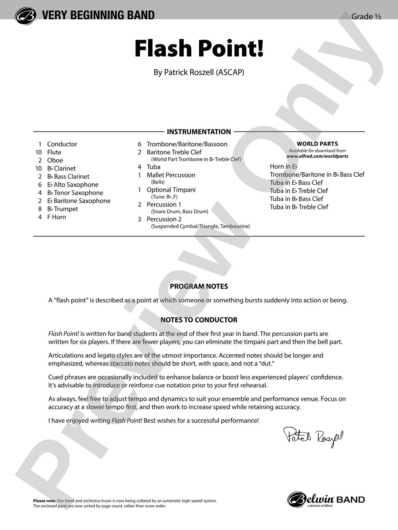 Flash Point!: Concert Band Conductor Score & Parts