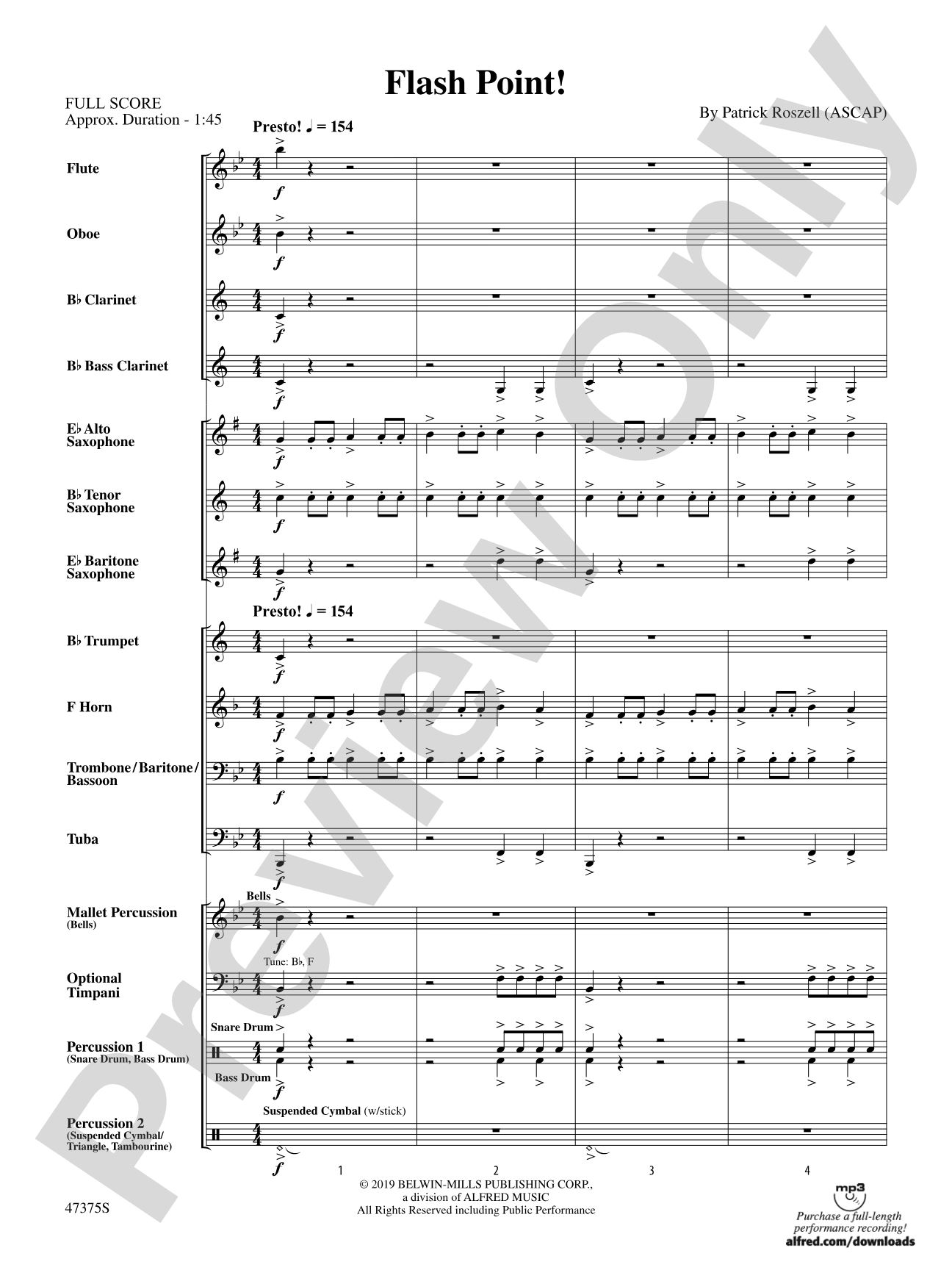 Flash Point!: Concert Band Conductor Score & Parts