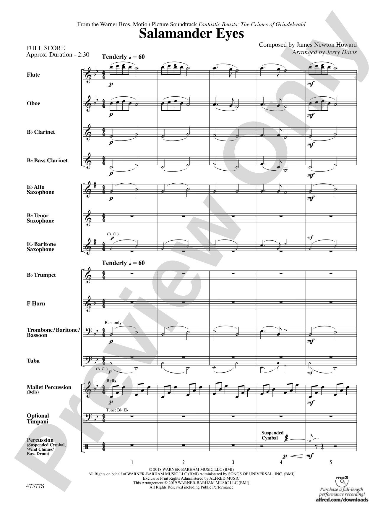 Salamander Eyes: Concert Band Conductor Score & Parts