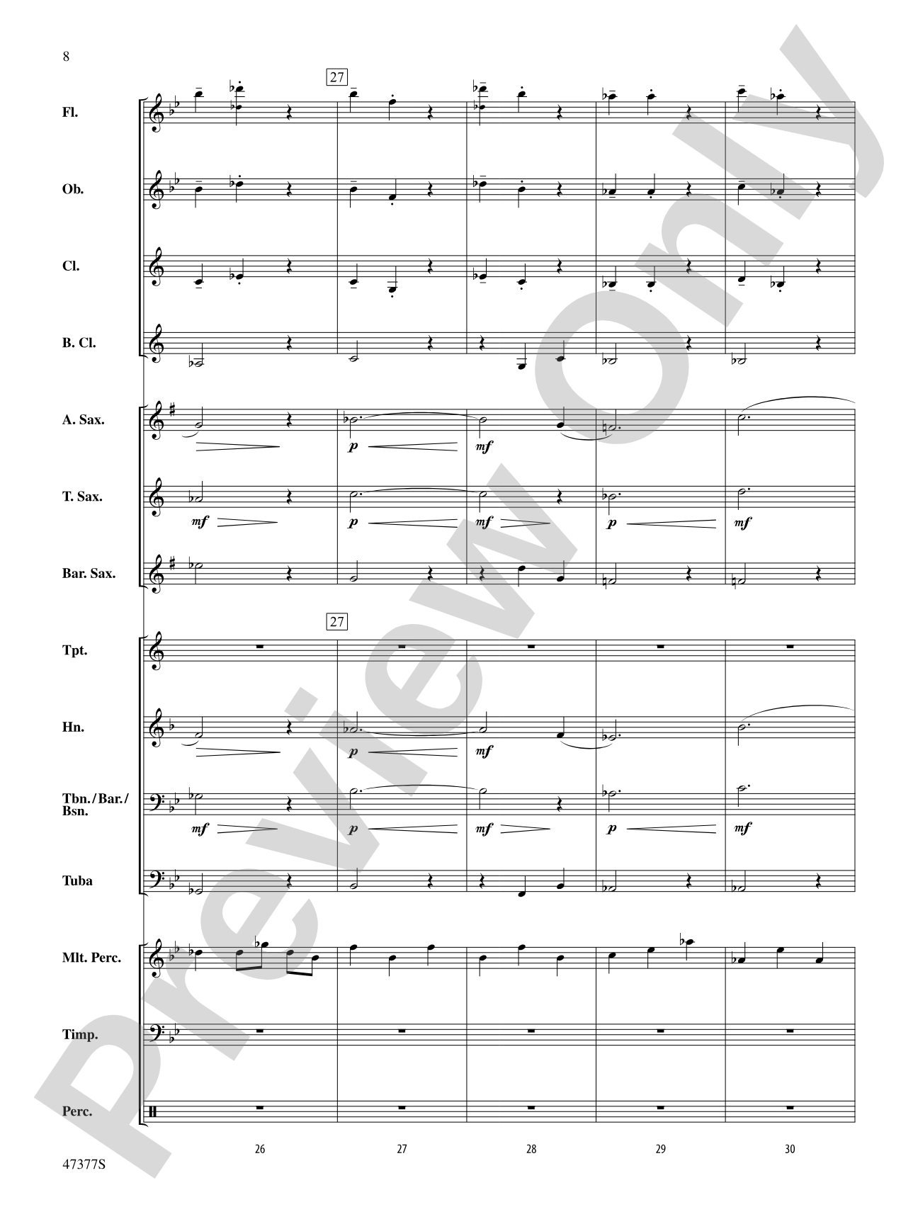 Salamander Eyes: Concert Band Conductor Score & Parts