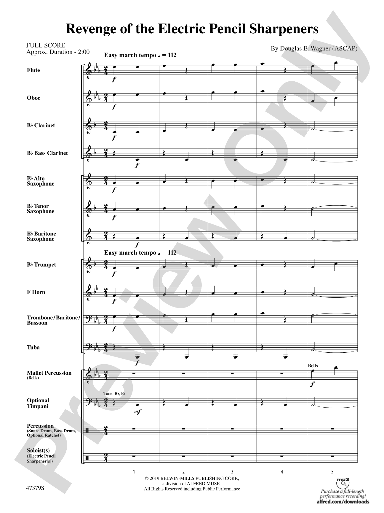 Revenge of the Electric Pencil Sharpeners: Concert Band Conductor Score & Parts