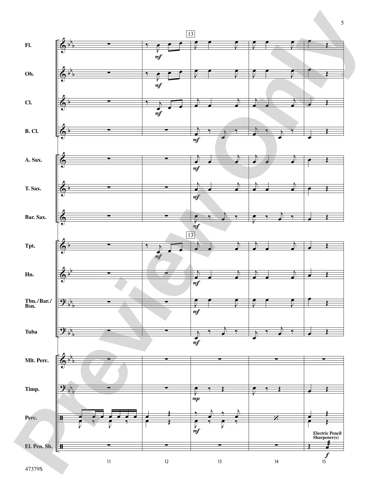 Revenge of the Electric Pencil Sharpeners: Concert Band Conductor Score & Parts