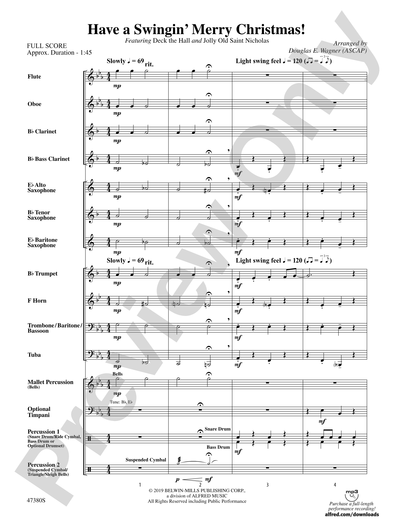 Have a Swingin' Merry Christmas!: Concert Band Conductor Score & Parts