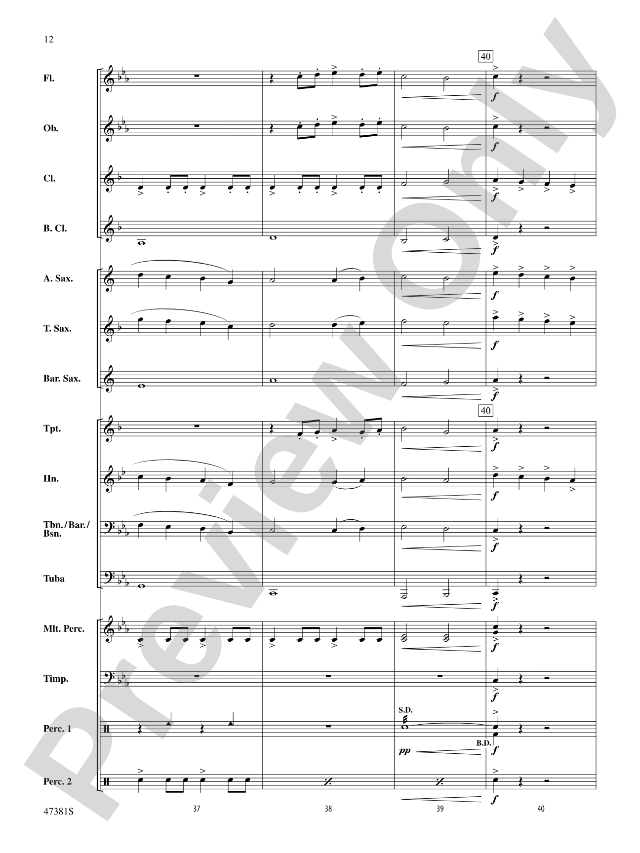 Thunderous: Concert Band Conductor Score & Parts