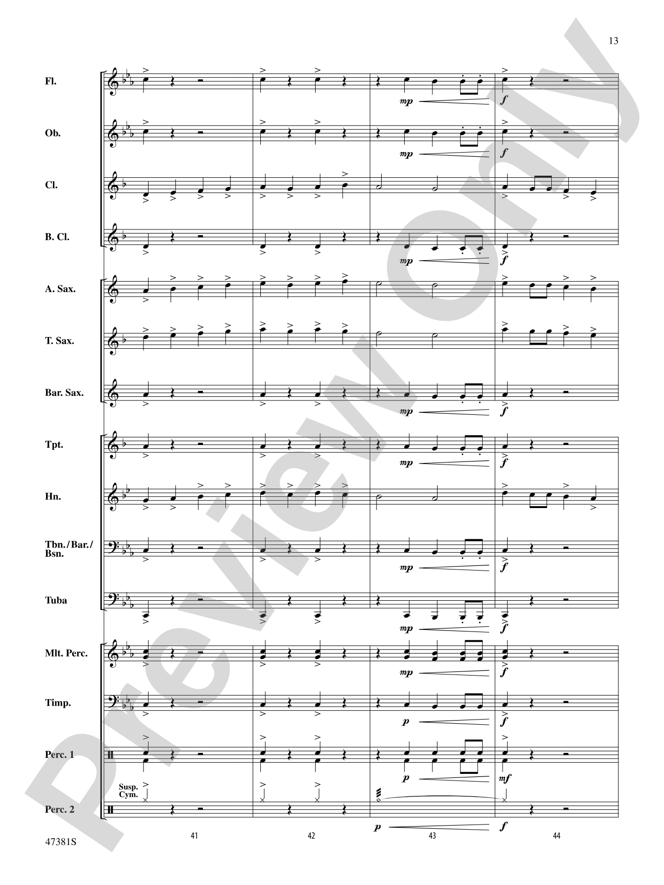 Thunderous: Concert Band Conductor Score & Parts