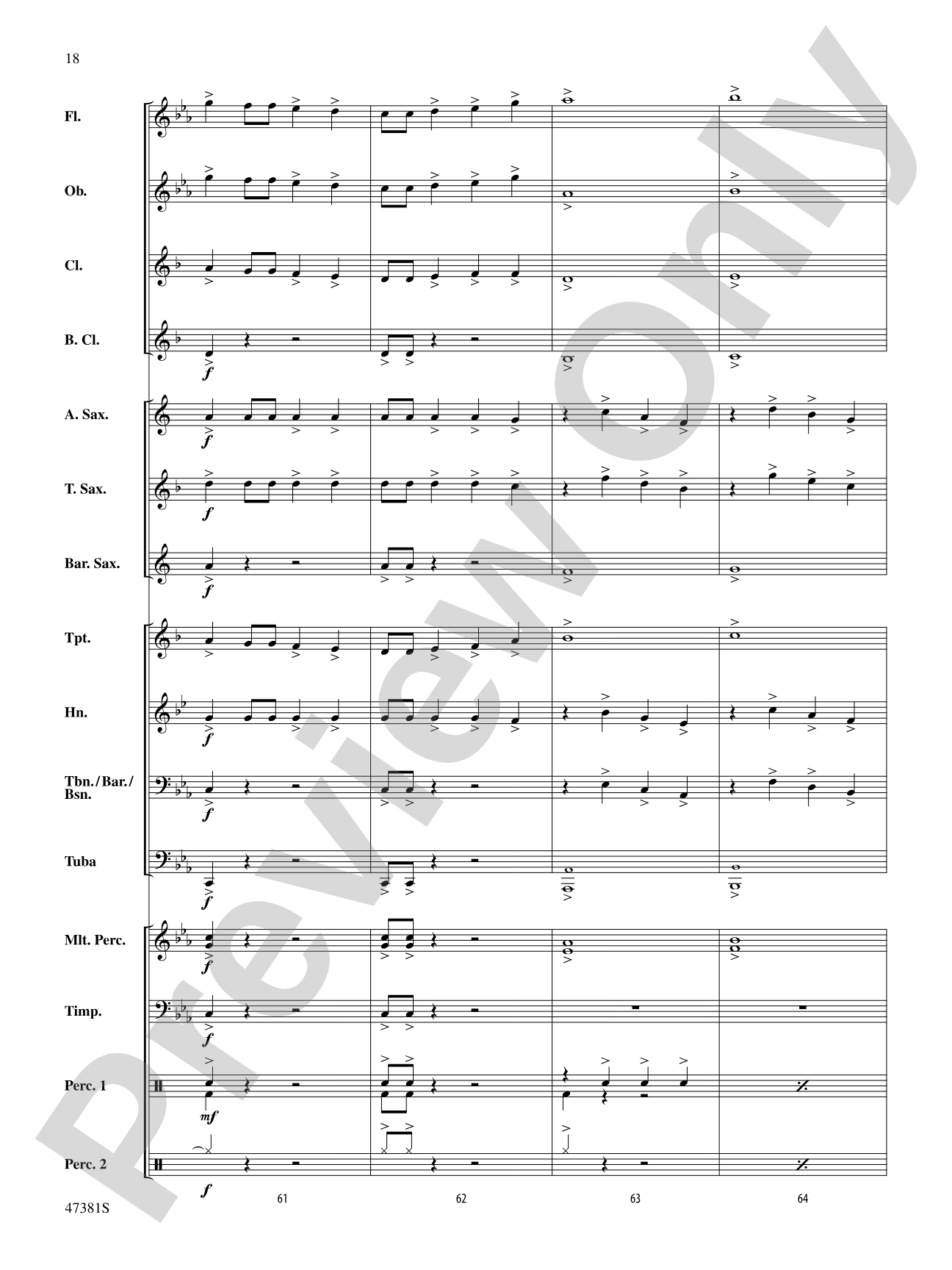Thunderous: Concert Band Conductor Score & Parts