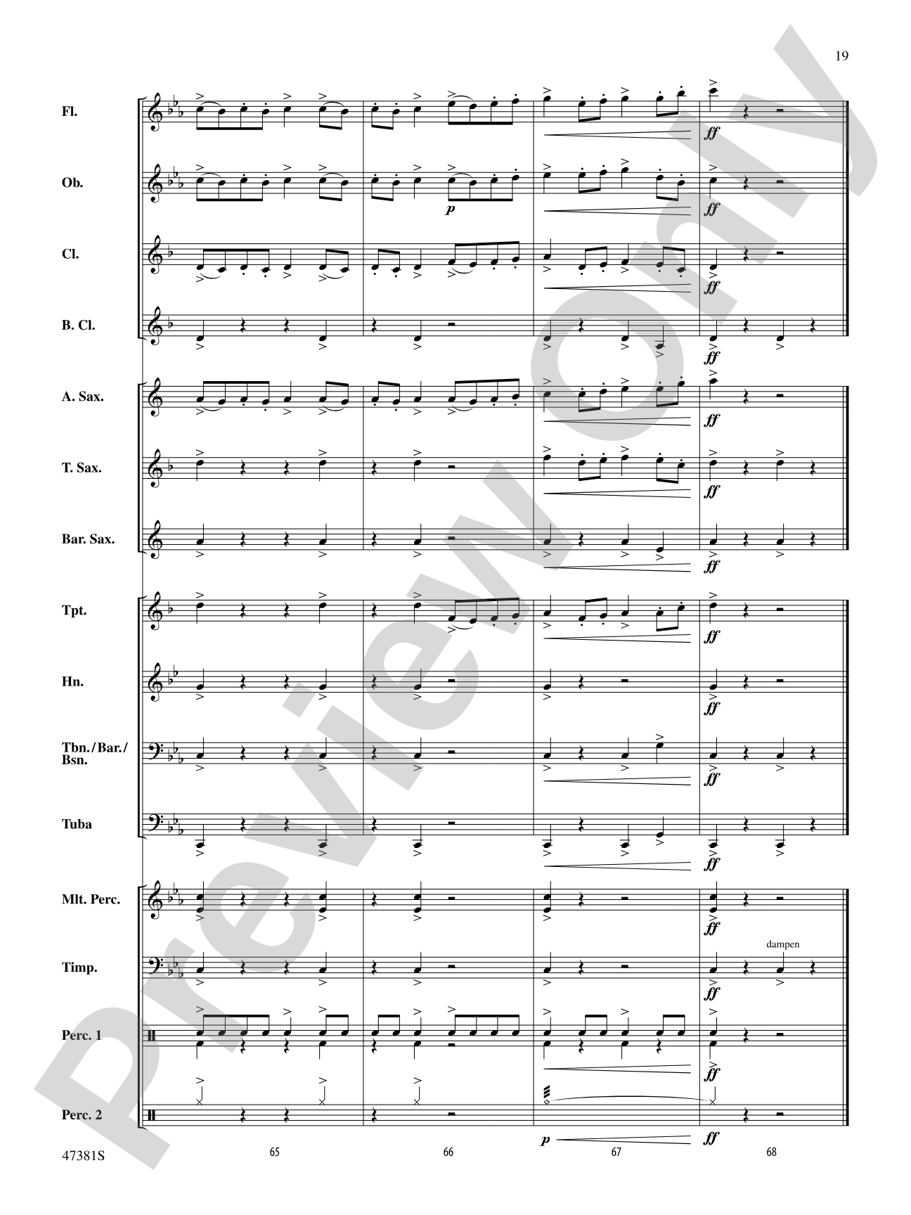 Thunderous: Concert Band Conductor Score & Parts