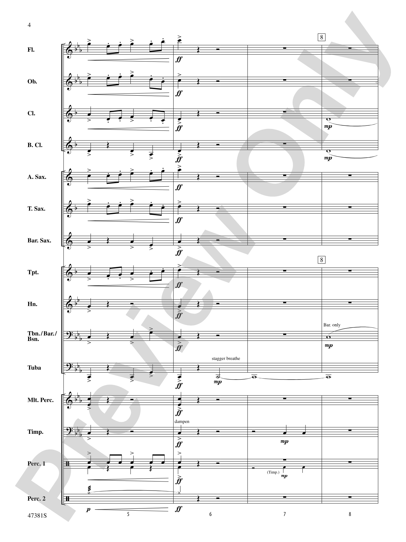 Thunderous: Concert Band Conductor Score & Parts
