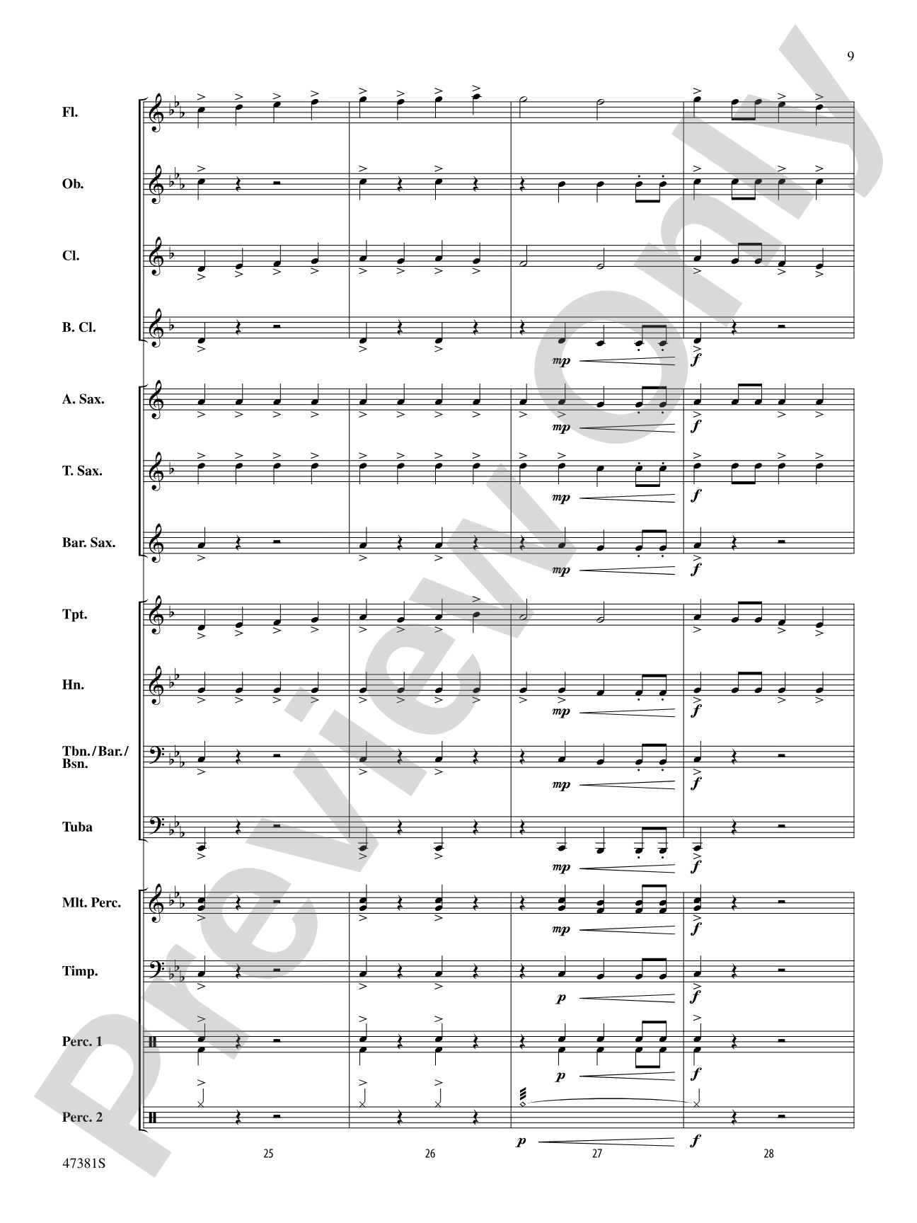 Thunderous: Concert Band Conductor Score & Parts