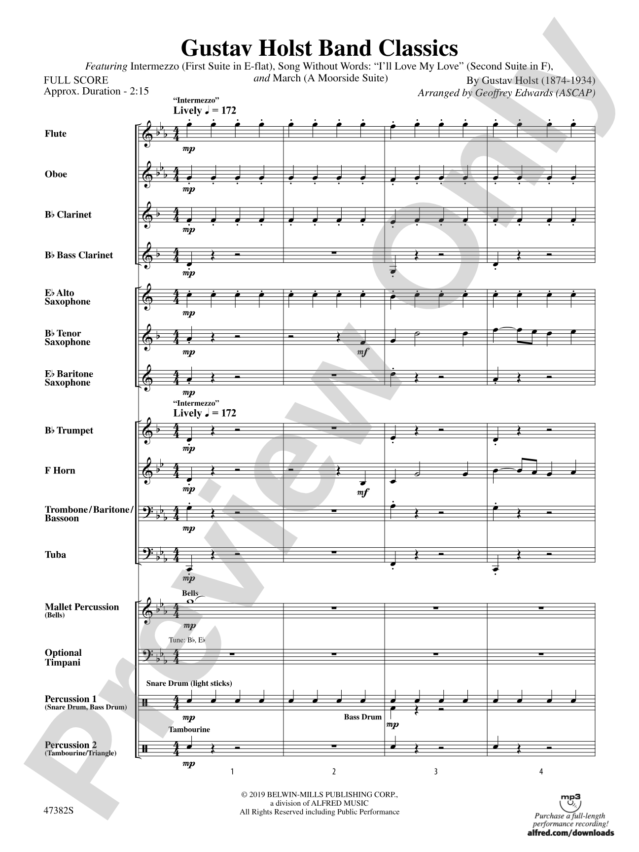 Gustav Holst Band Classics: Concert Band Conductor Score & Parts
