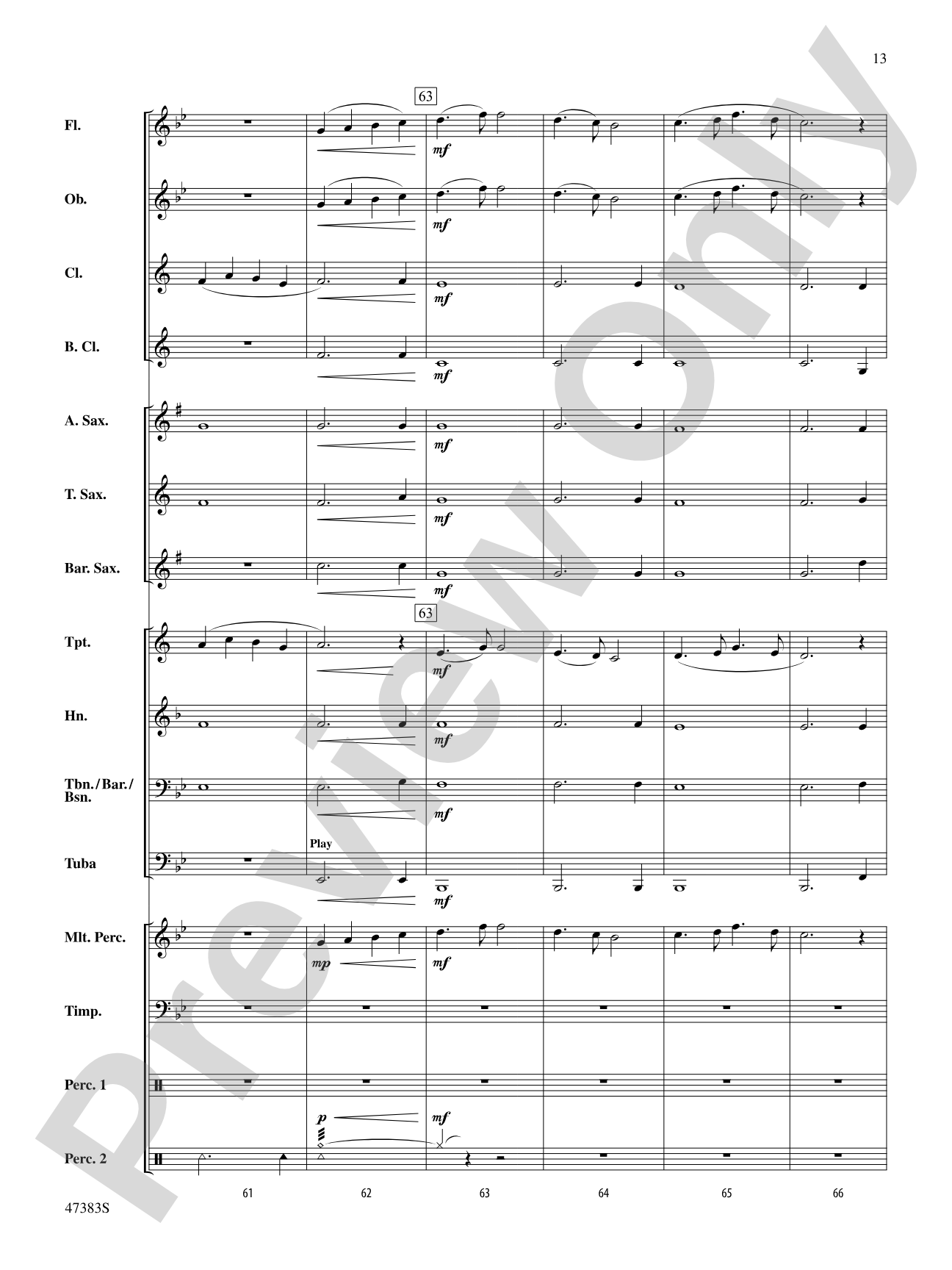 Themes from The New World: Concert Band Conductor Score & Parts