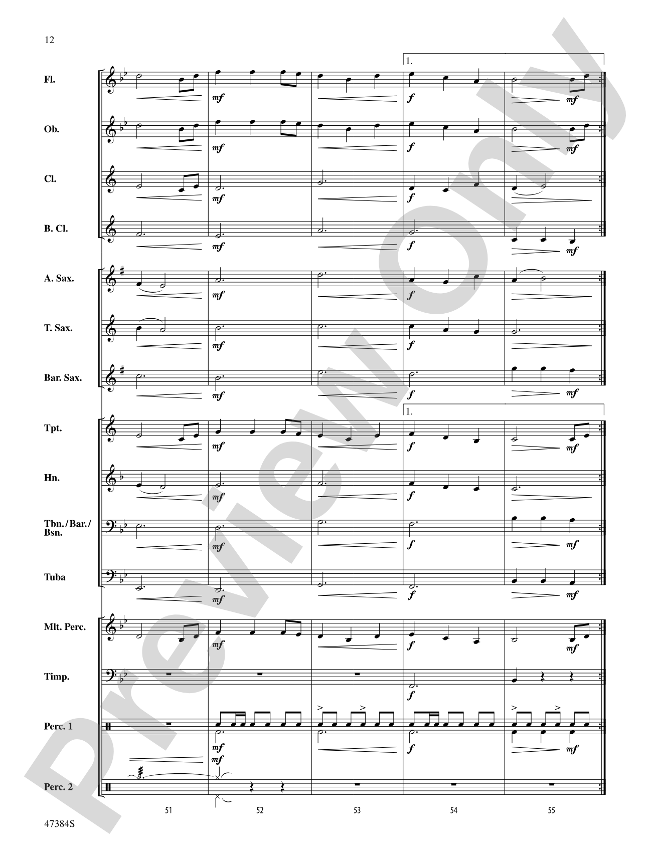 Sans Day Carol: Concert Band Conductor Score & Parts