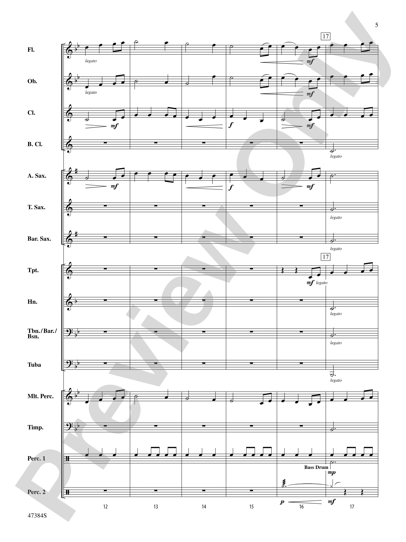 Sans Day Carol: Concert Band Conductor Score & Parts