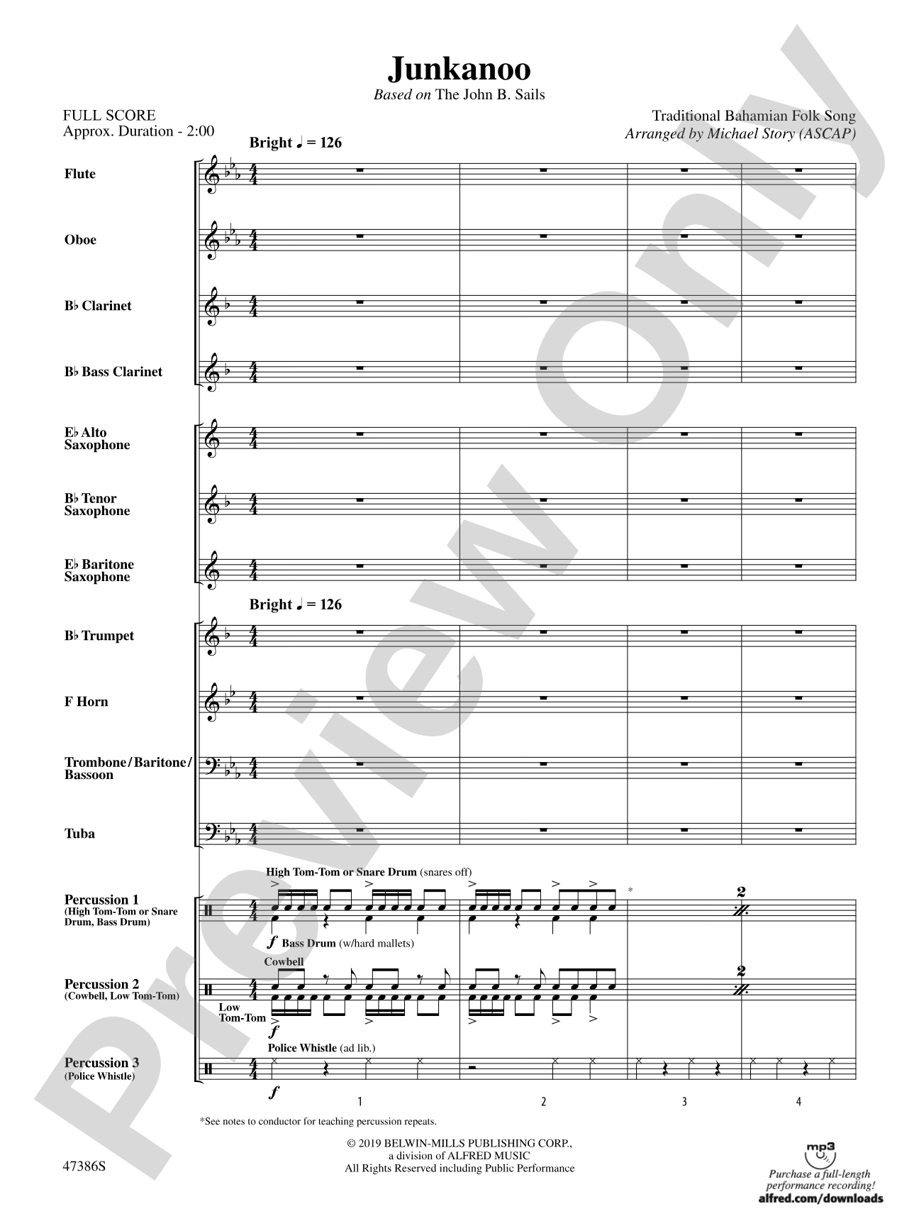 Junkanoo: Concert Band Conductor Score & Parts