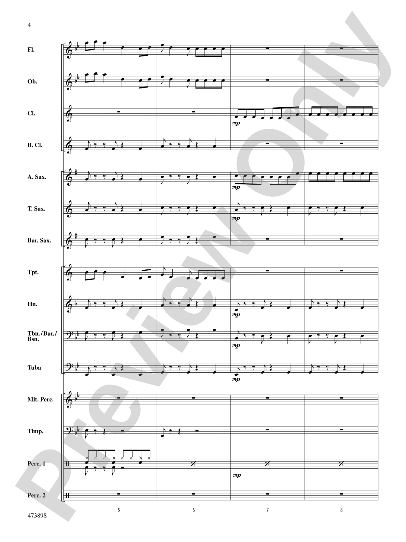 Over My Head: Concert Band Conductor Score & Parts
