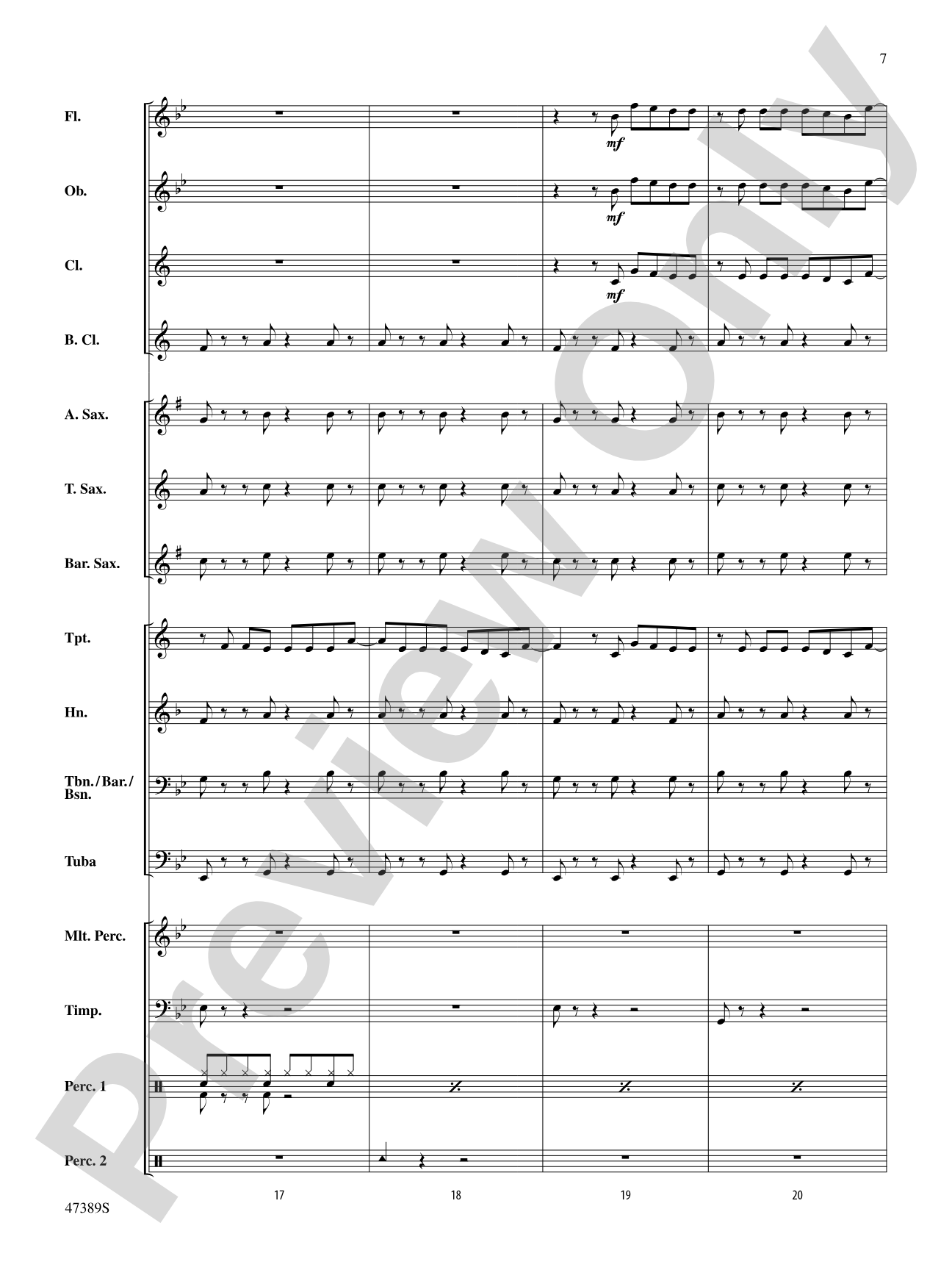 Over My Head: Concert Band Conductor Score & Parts