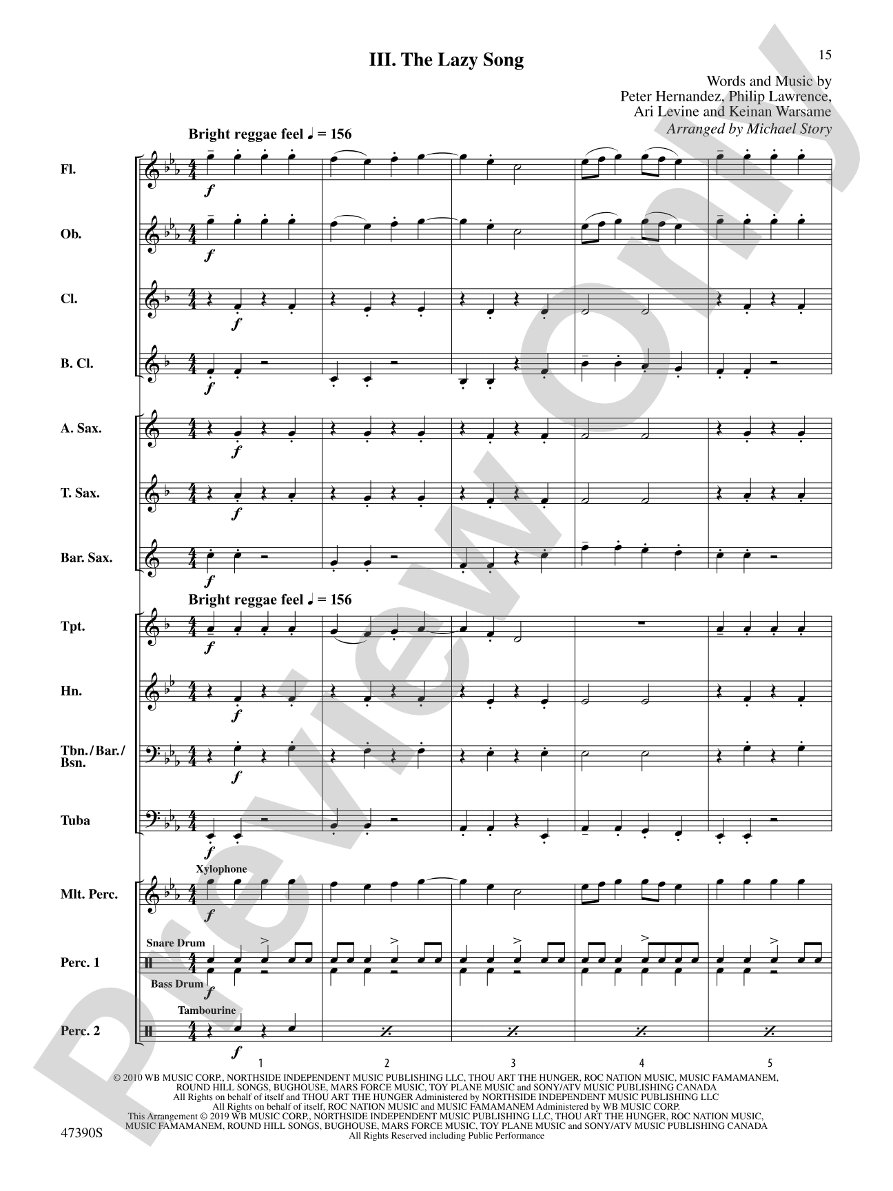 Bruno Mars Four-Pack: Score