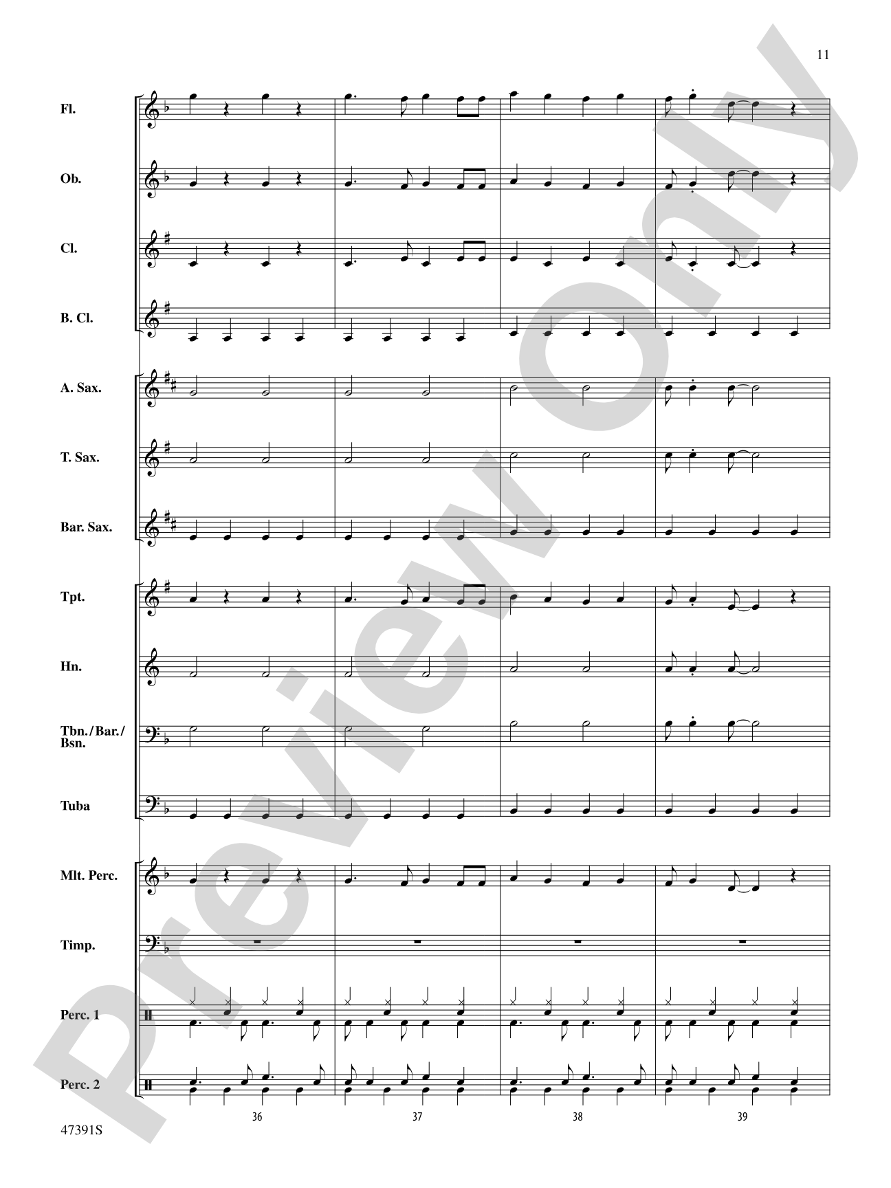 Perfection: Concert Band Conductor Score & Parts