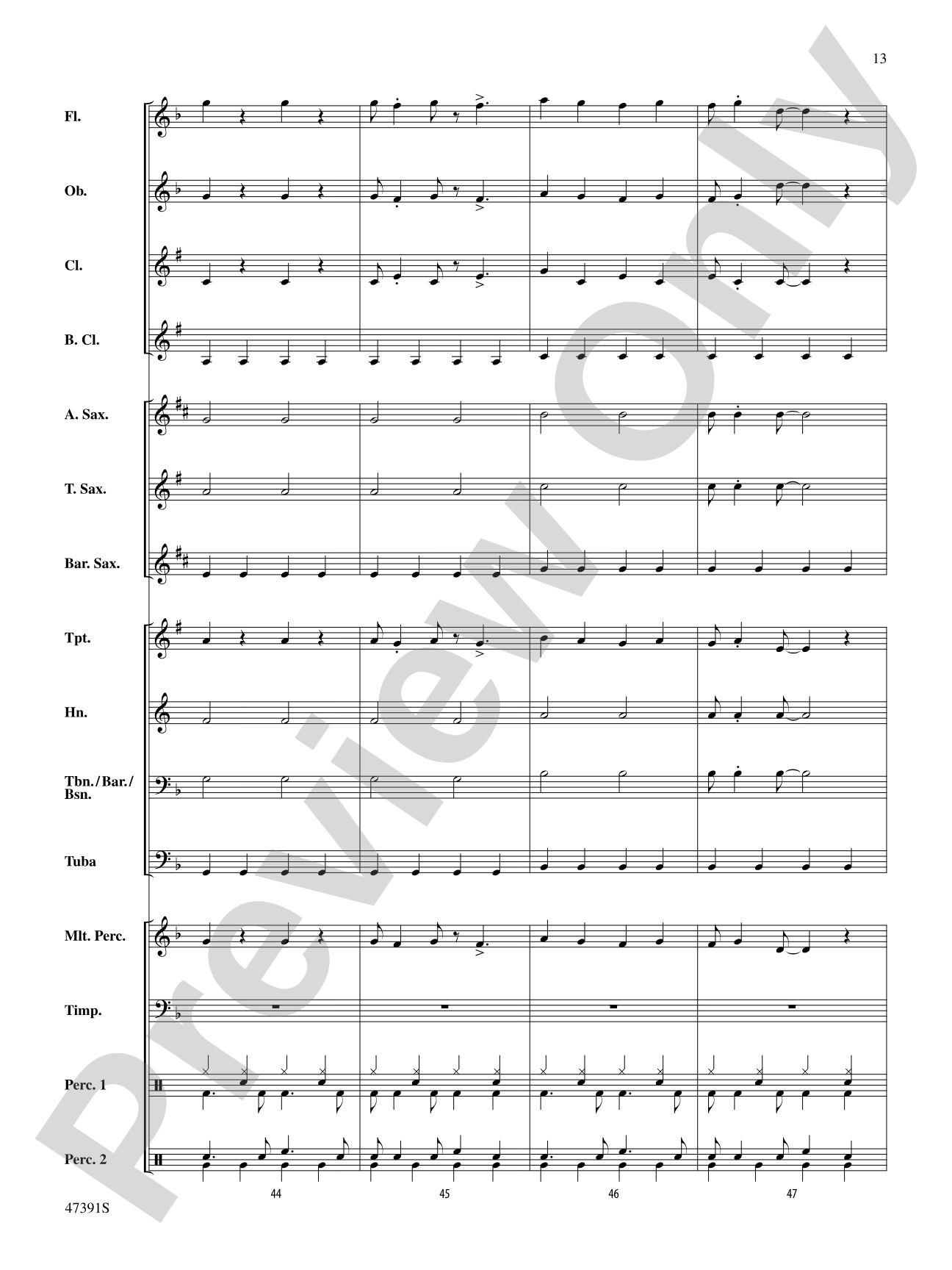 Perfection: Concert Band Conductor Score & Parts