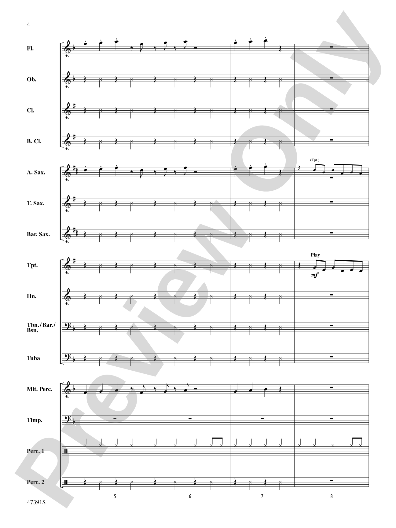 Perfection: Concert Band Conductor Score & Parts