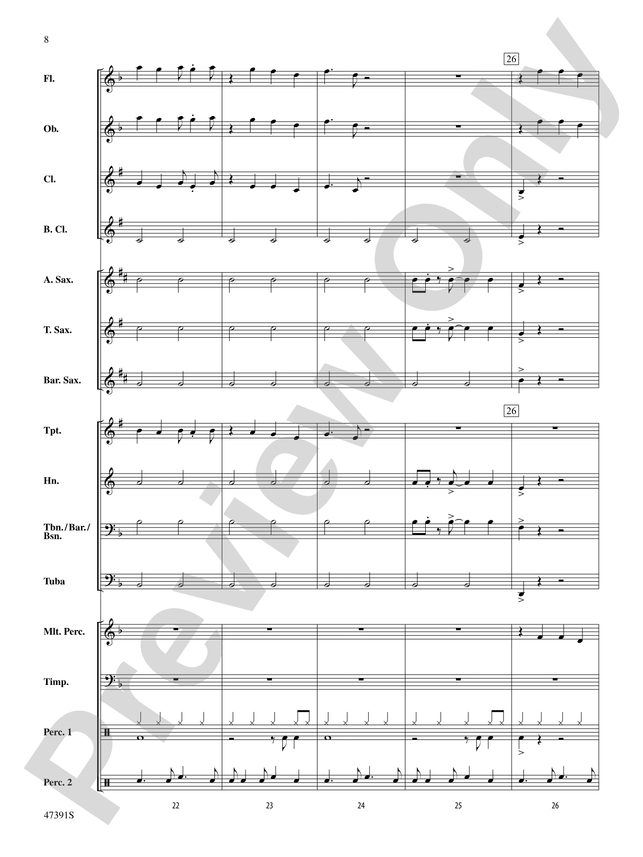Perfection: Concert Band Conductor Score & Parts