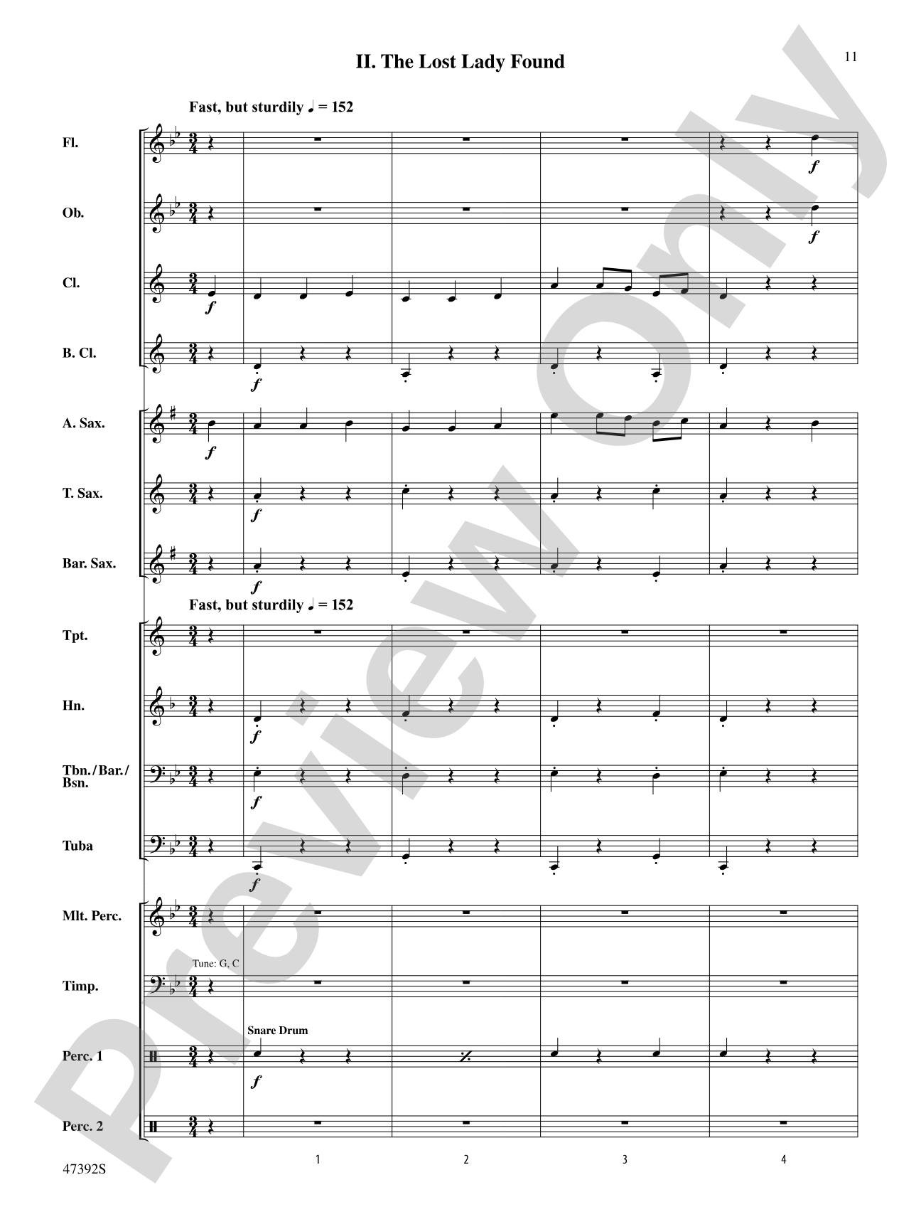 Lincolnshire Posy: Score