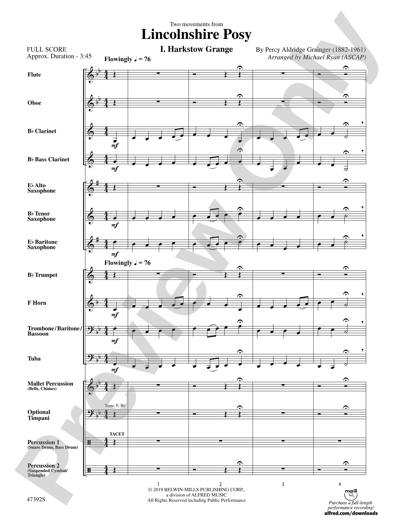 Lincolnshire Posy: Score