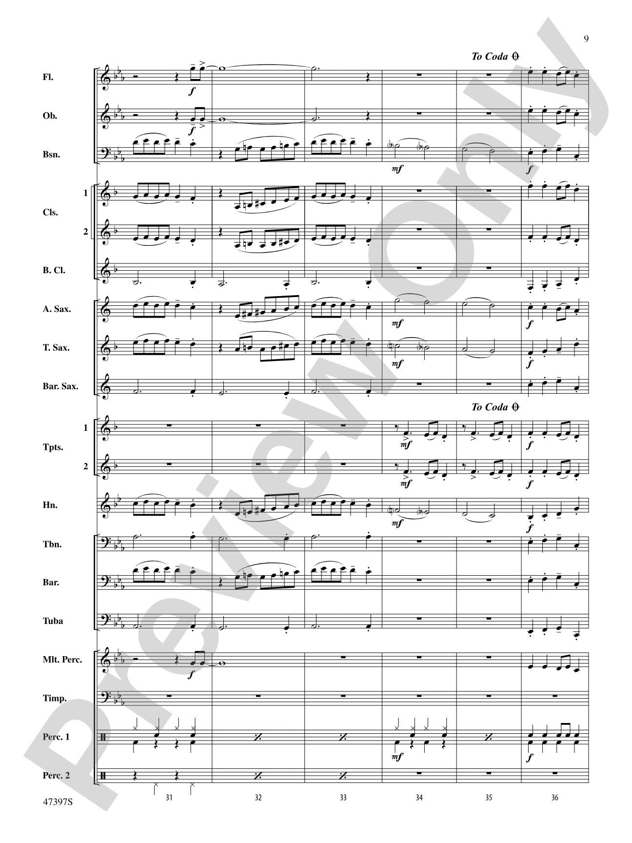 Swingin' Bell Carol: Concert Band Conductor Score & Parts