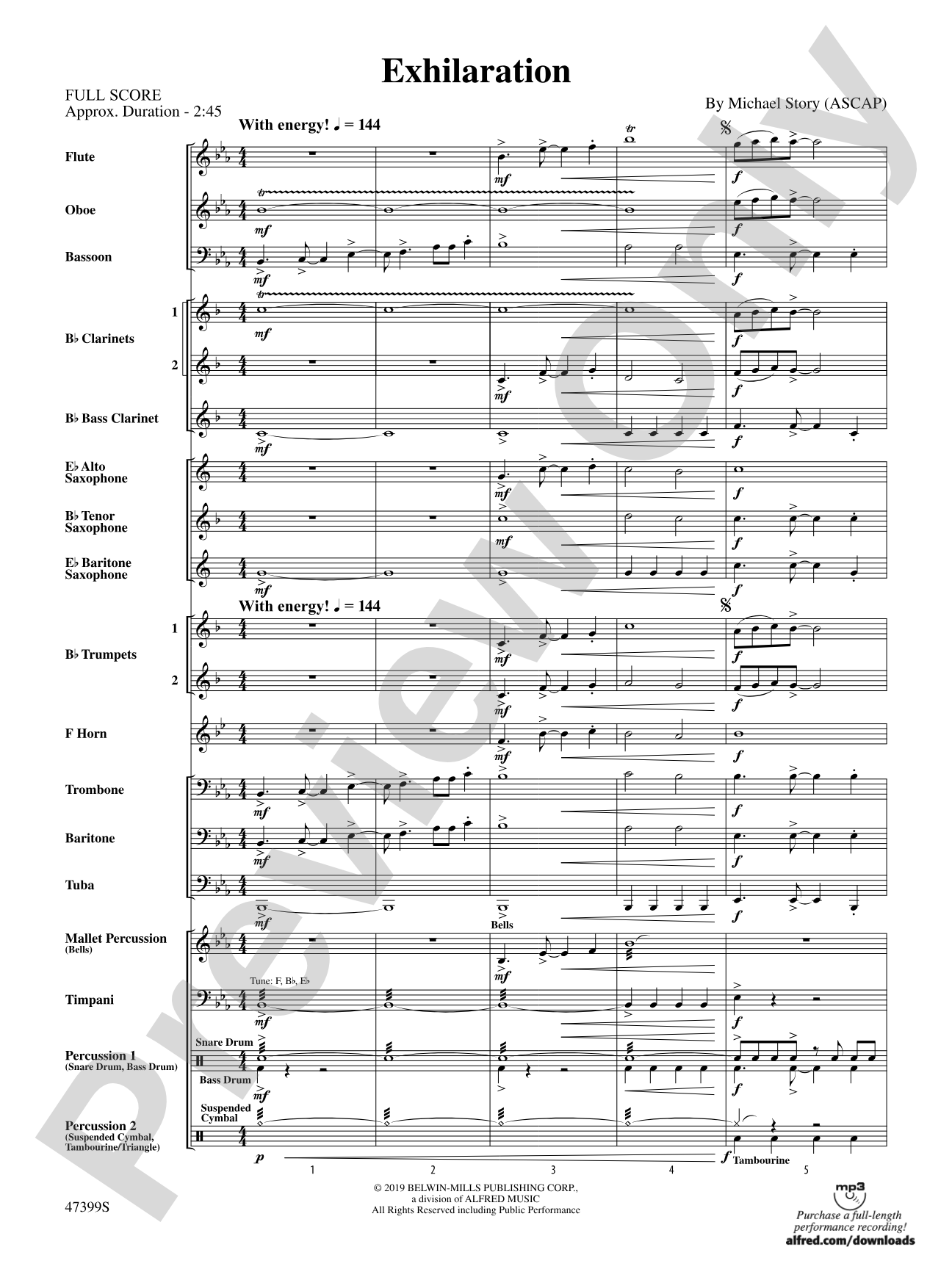 Exhilaration: Concert Band Conductor Score & Parts