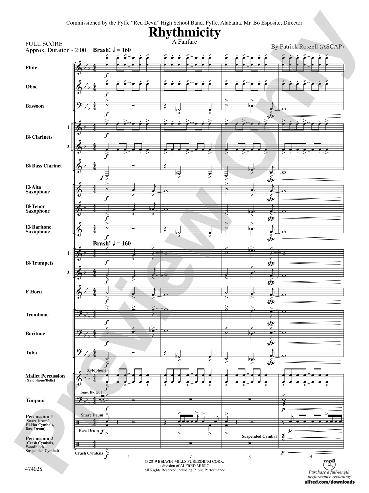Rhythmicity: Concert Band Conductor Score & Parts