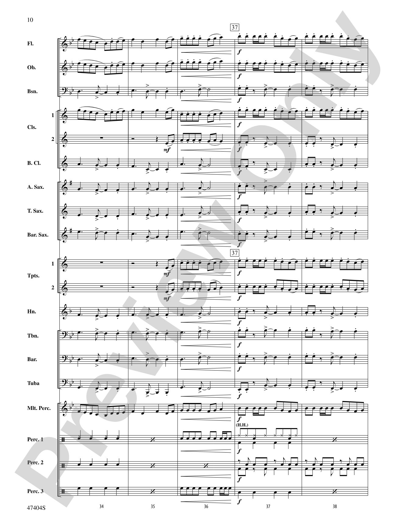 Catchy Song: Concert Band Conductor Score & Parts