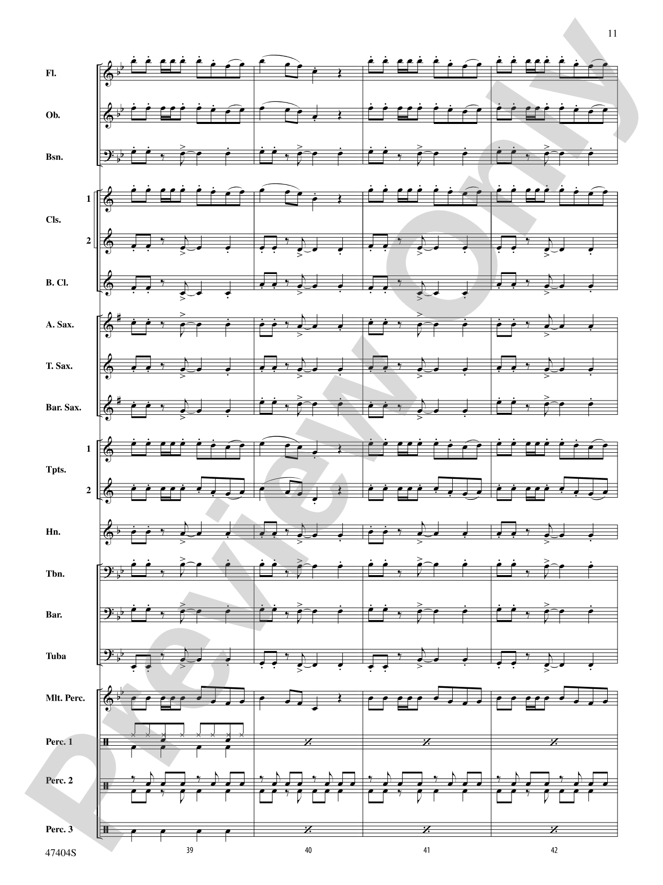 Catchy Song: Concert Band Conductor Score & Parts