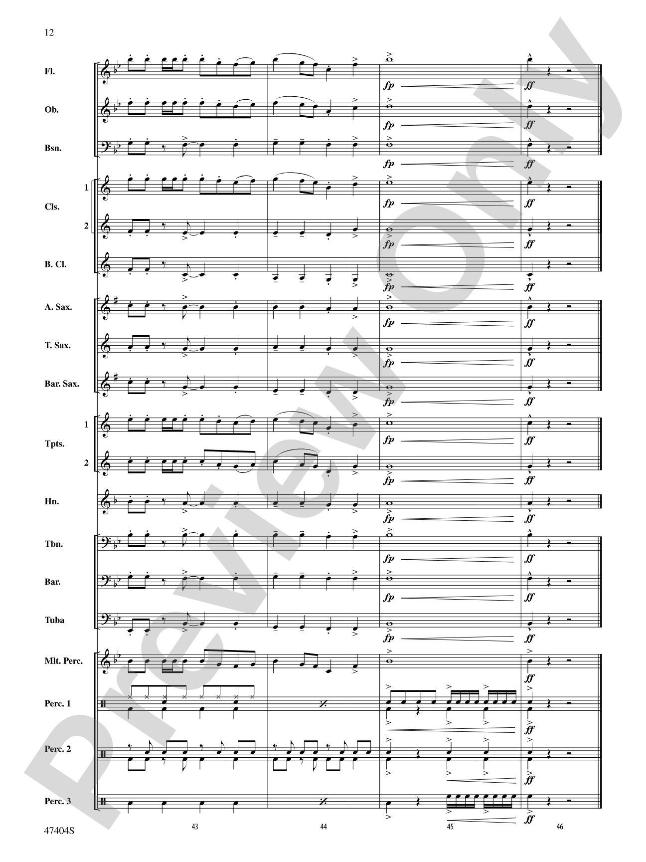 Catchy Song: Concert Band Conductor Score & Parts