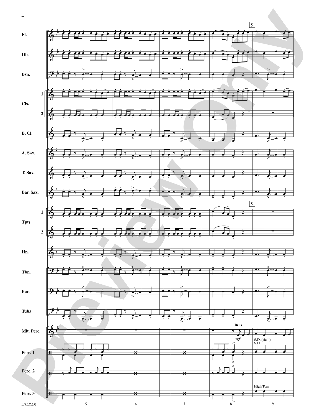 Catchy Song: Concert Band Conductor Score & Parts