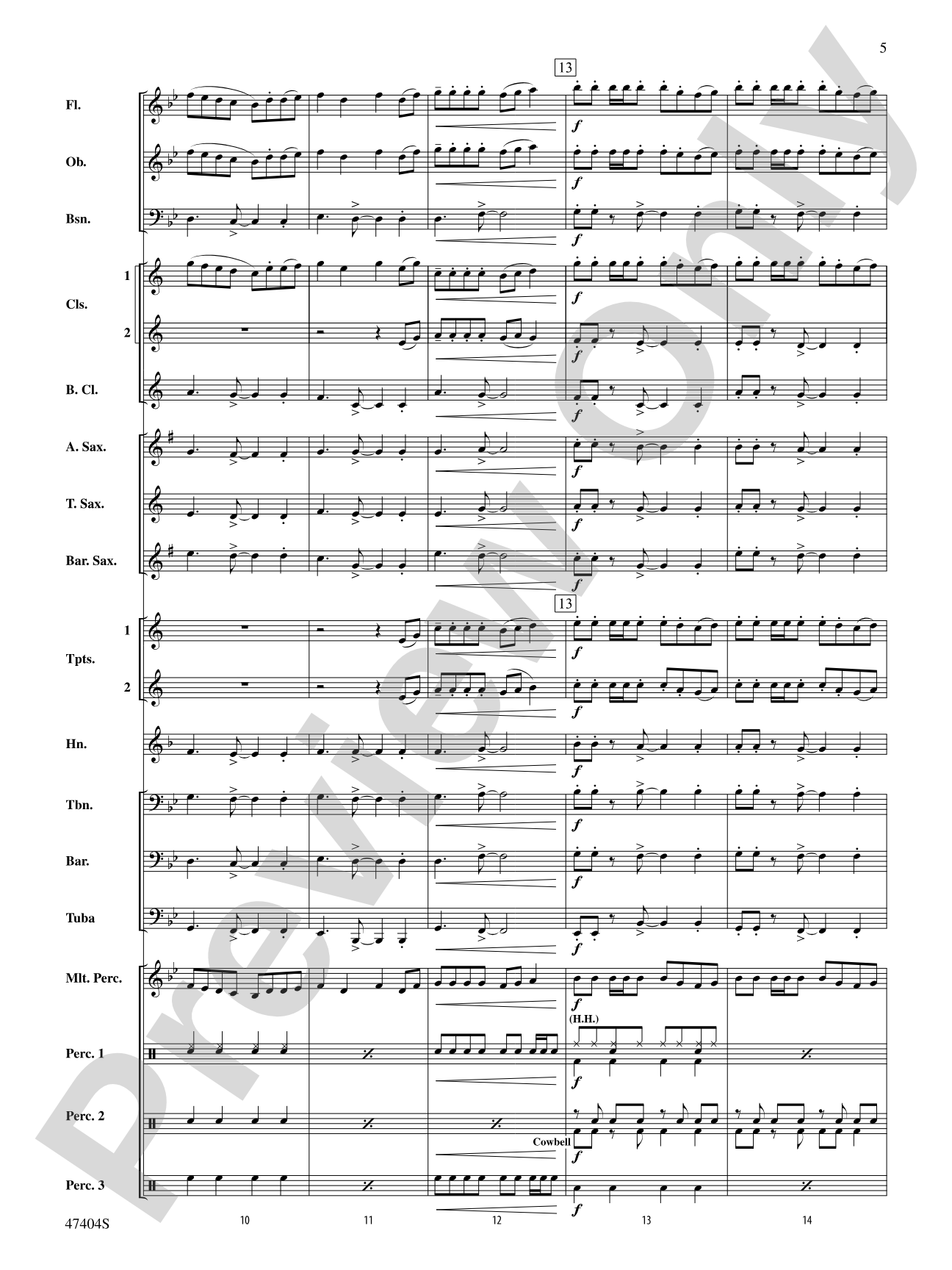 Catchy Song: Concert Band Conductor Score & Parts