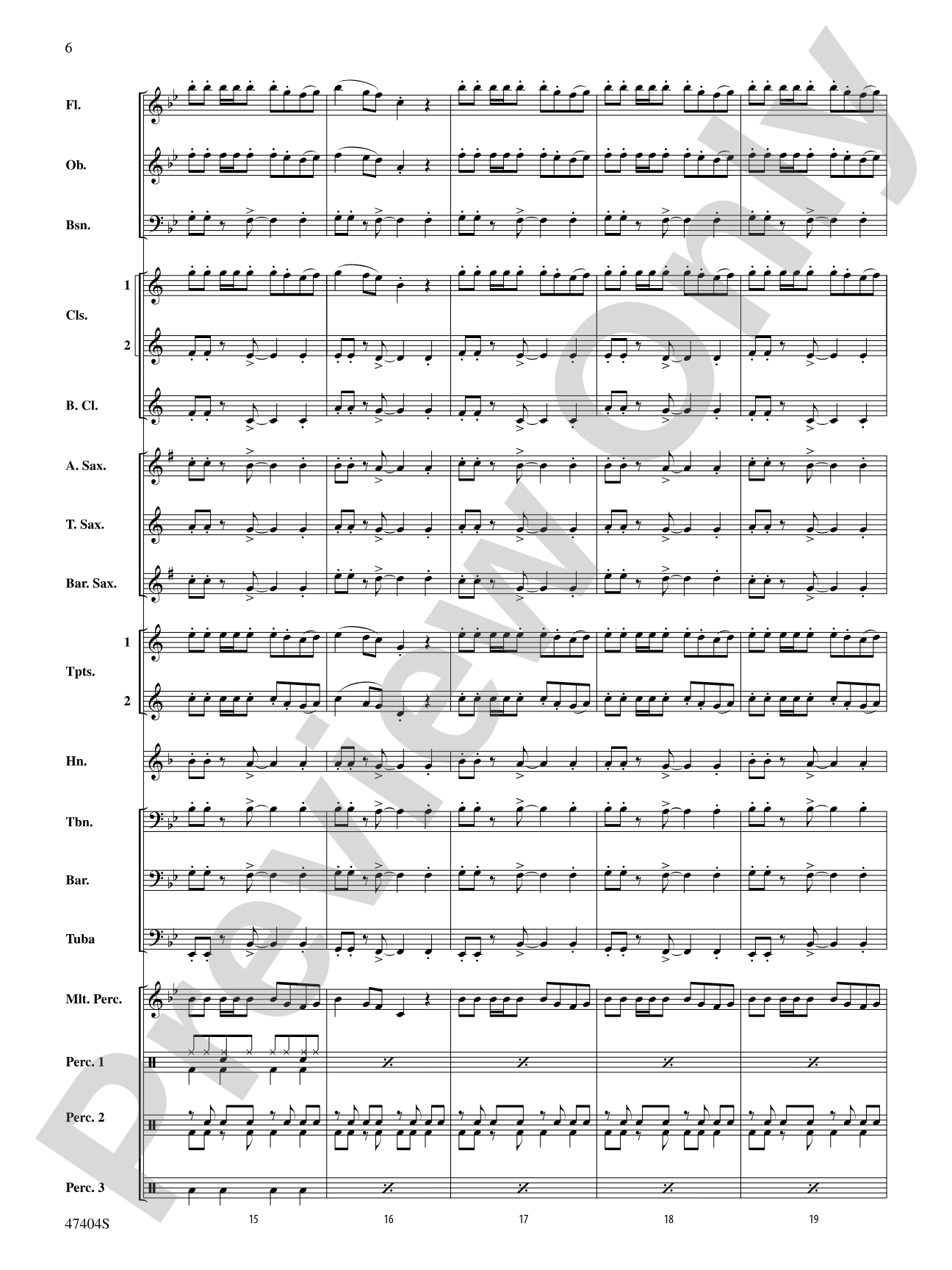 Catchy Song: Concert Band Conductor Score & Parts