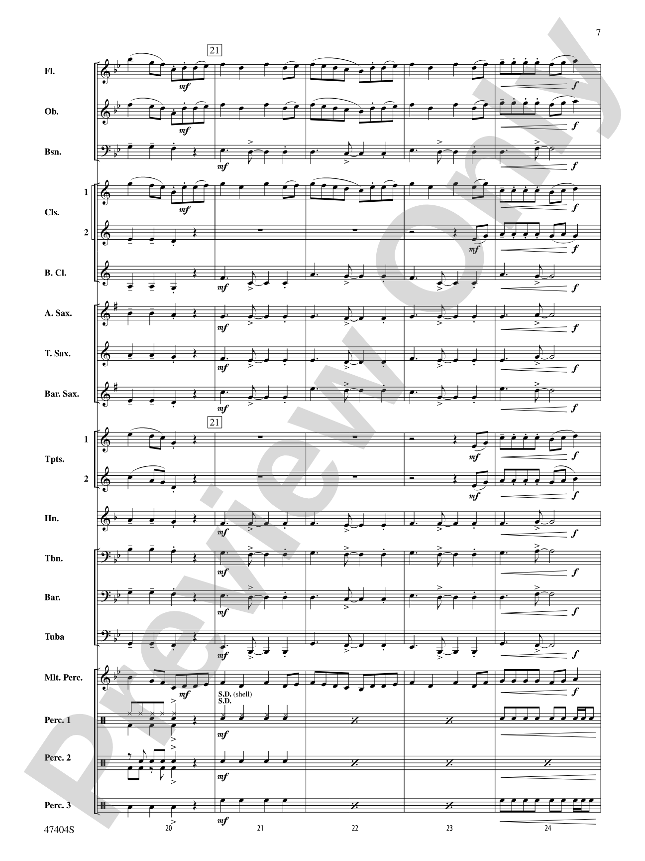 Catchy Song: Concert Band Conductor Score & Parts