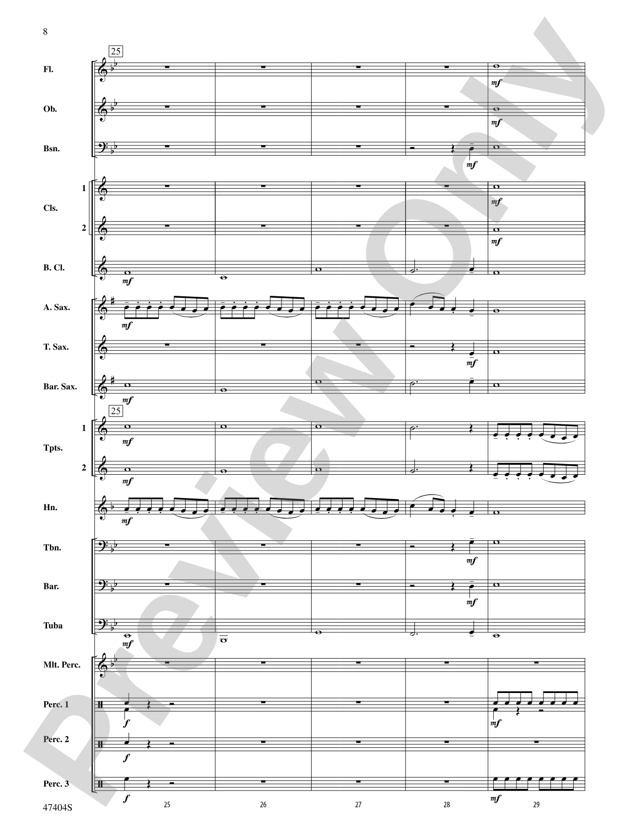 Catchy Song: Concert Band Conductor Score & Parts
