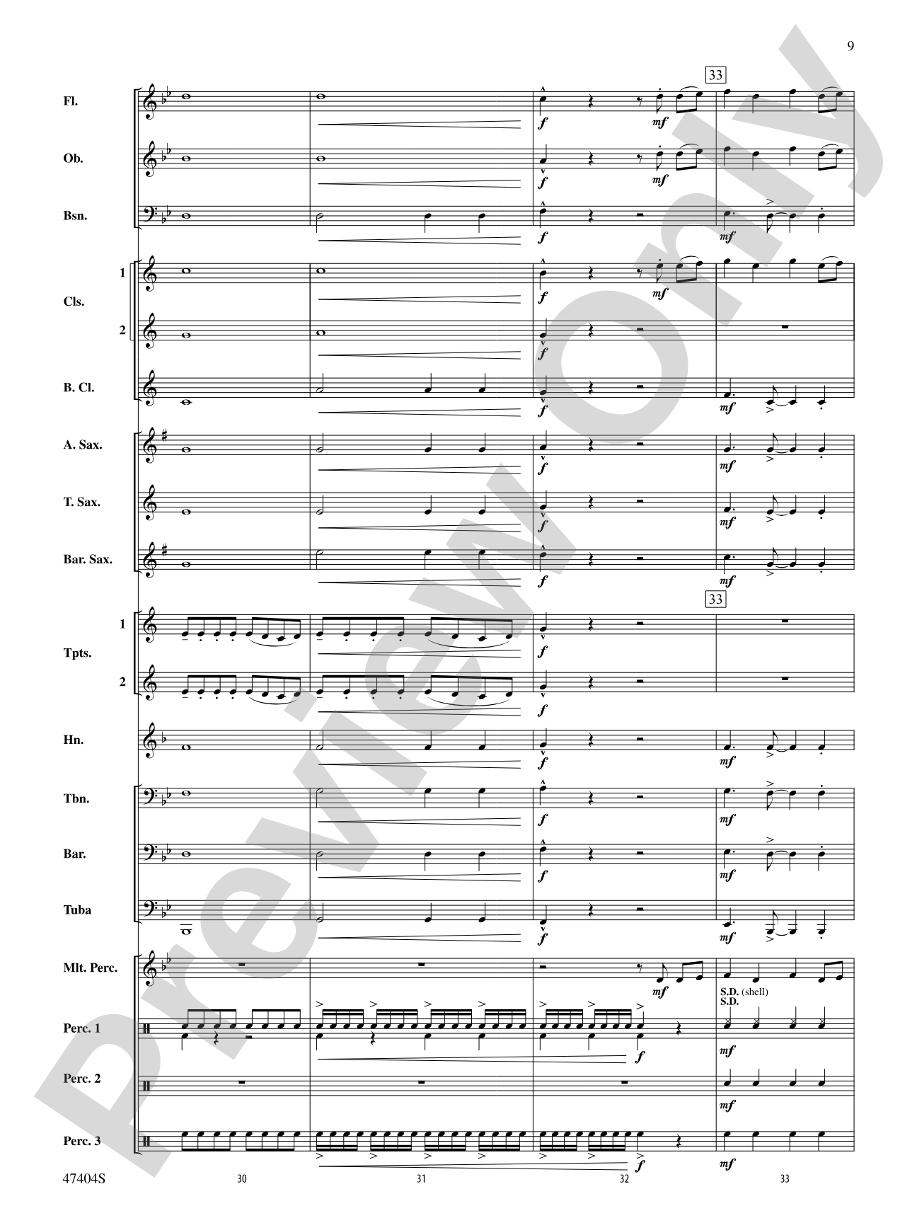 Catchy Song: Concert Band Conductor Score & Parts