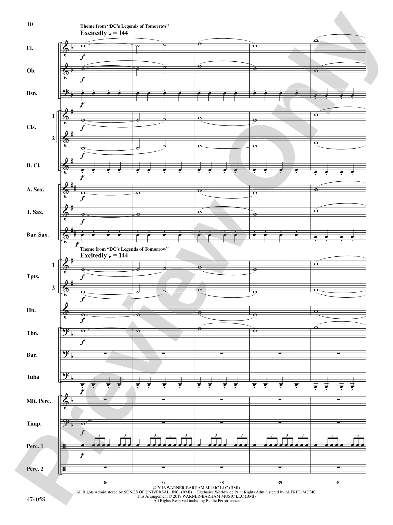 DC Comics Superheroes: Concert Band Conductor Score & Parts