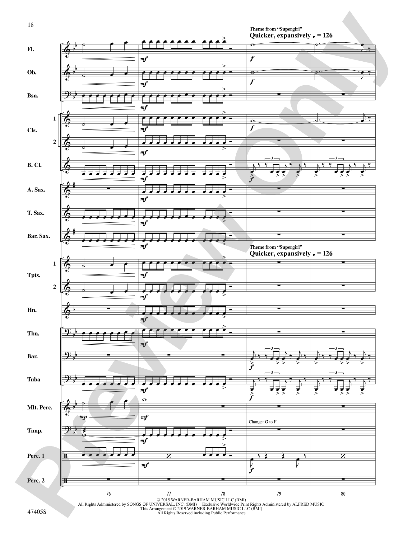 DC Comics Superheroes: Concert Band Conductor Score & Parts