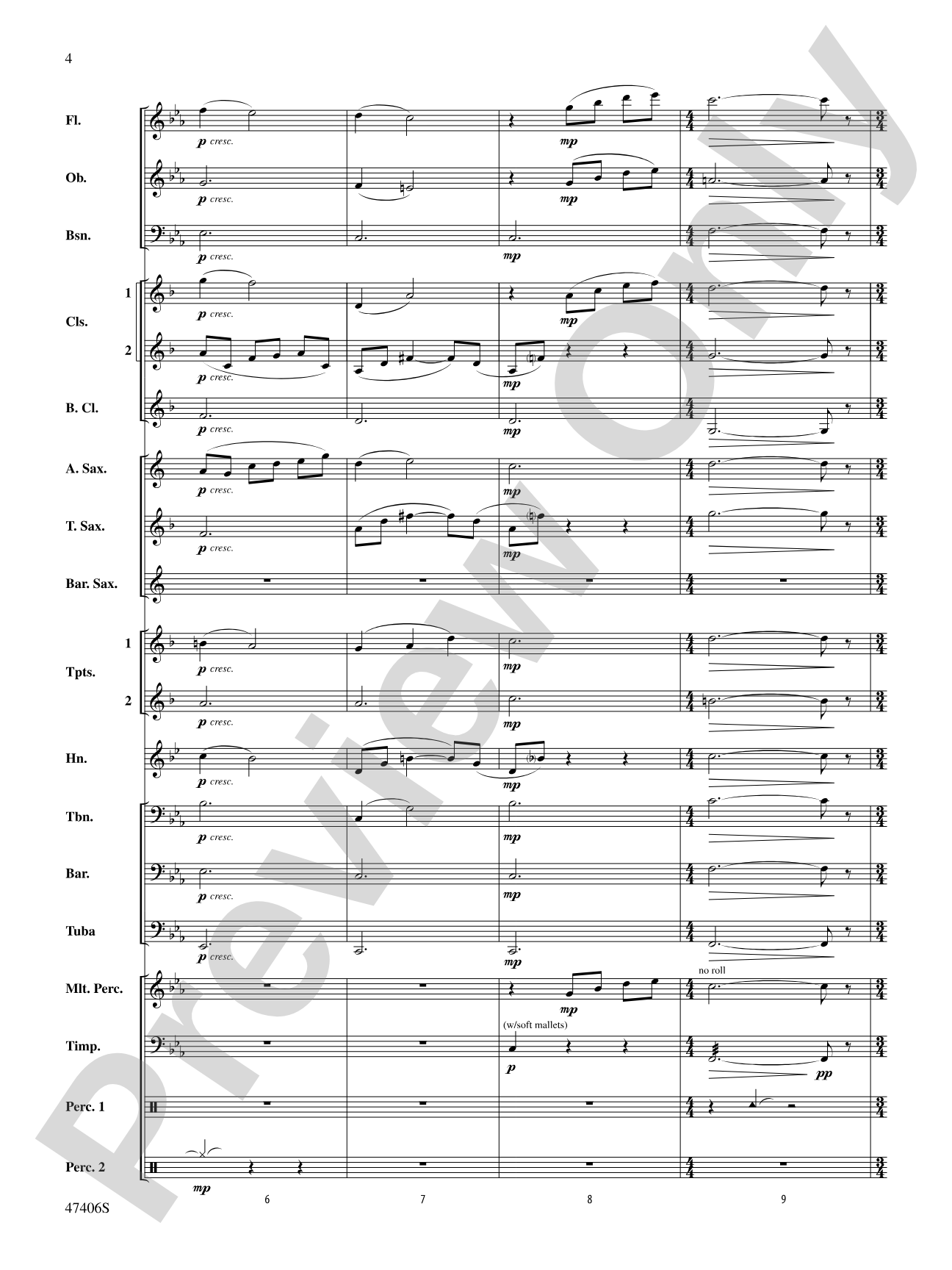 Love Theme: Concert Band Conductor Score & Parts
